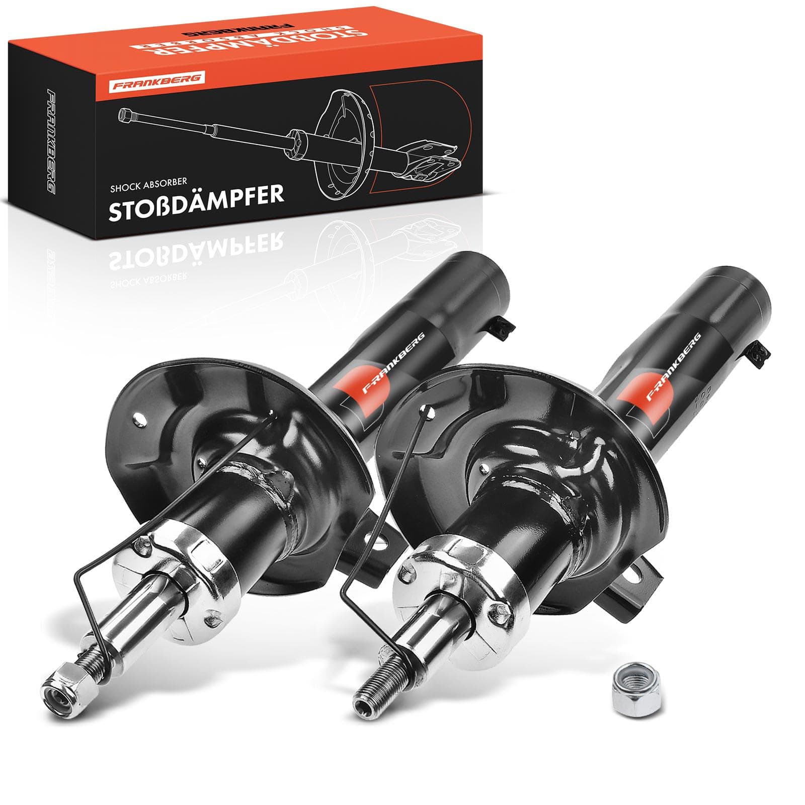 Frankberg 2x Shock absorber Gas pressure Front axle Compatible with Golf Plus 2004-2013 P.a.s.s.a.t 2005-2014 Octavia II 2004-2013 T.o.u.r.a.n 2003-2015 Replace# 335808