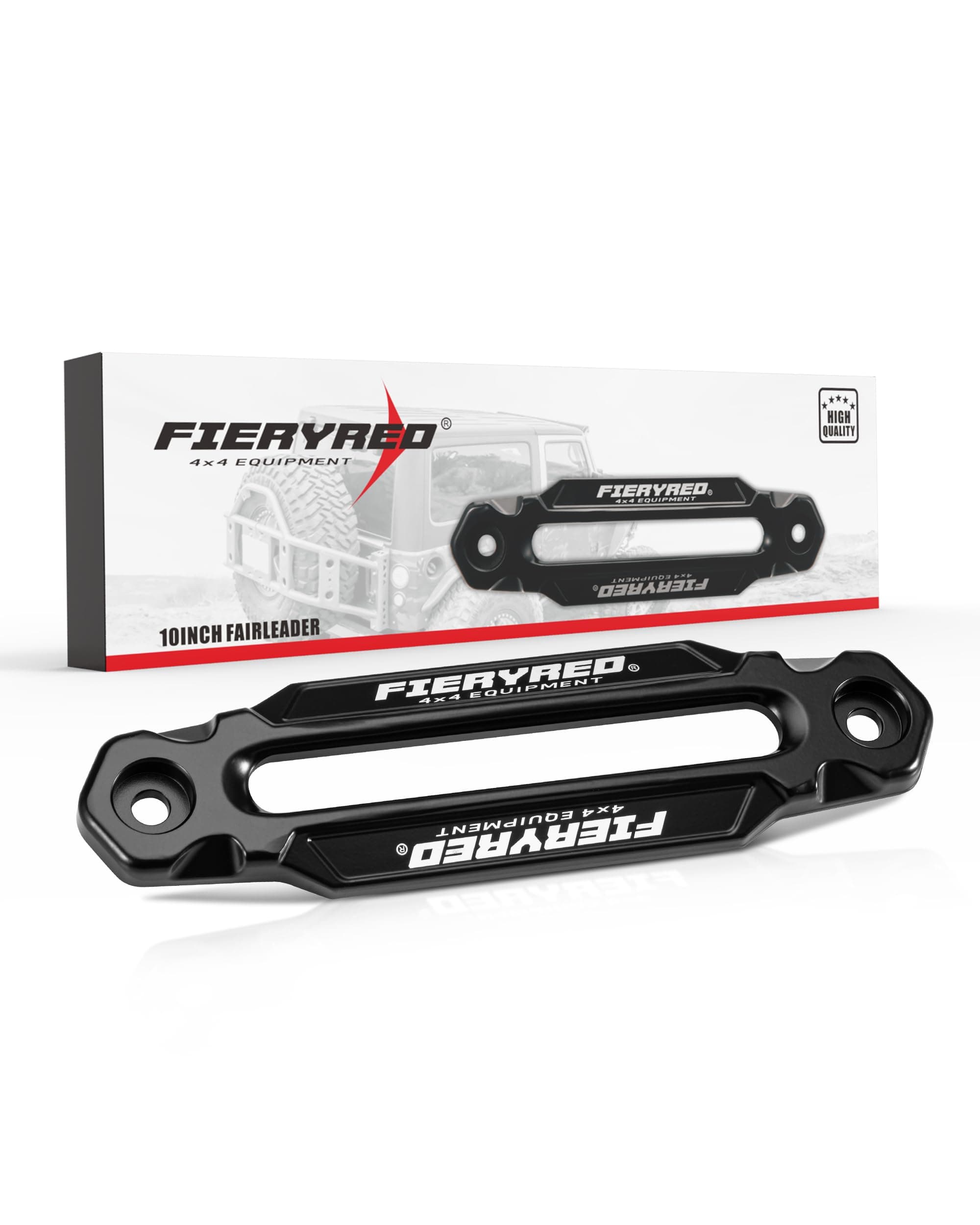 FIERYRED Winch Hawse Fairlead 10 Inch Aluminum Fairlead for Synthetic Rope, Suitable for 9000-14500 LBS Winch