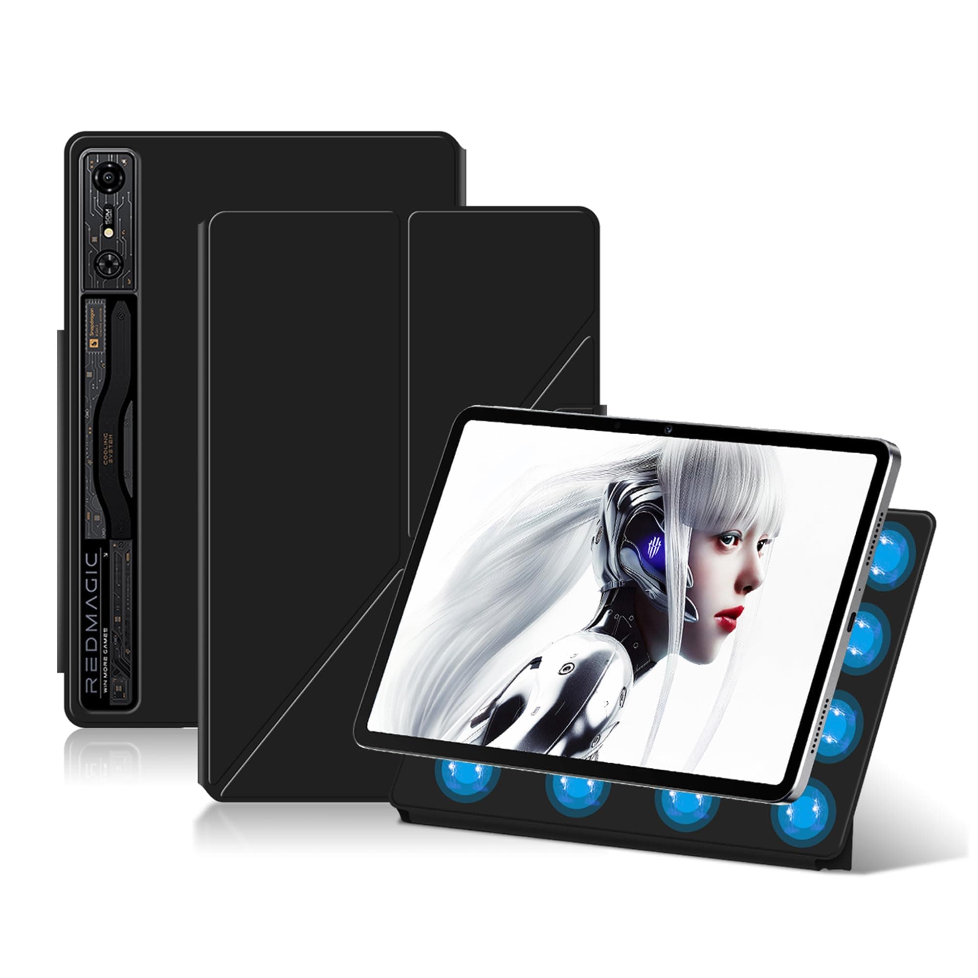 for Red Magic Nova Tablet Case,high qualit Magnetism Shell, Lightweight,Tri-fold Transformable,Scratch Resistant, Black case for Red Magic Nova 10.9 inch