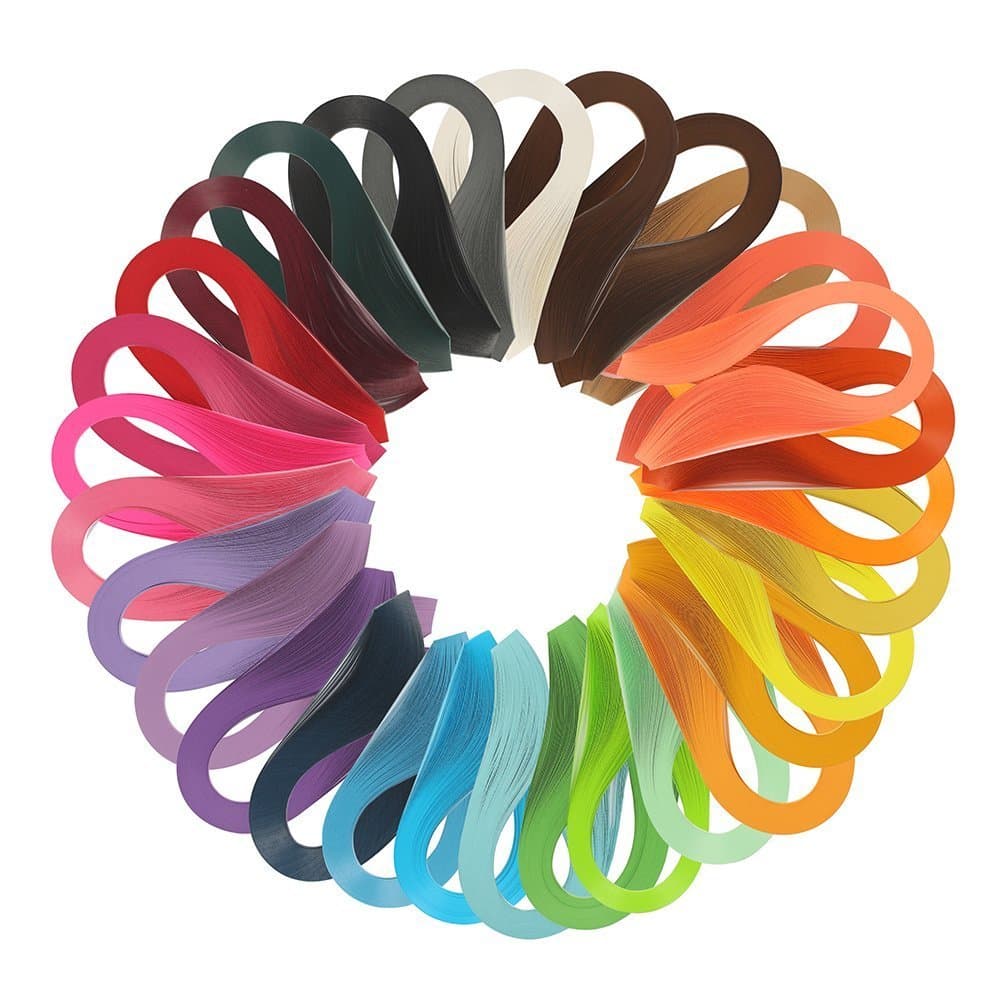 Quilling Paper Set, Paper Quilling Strips 3600 Strips 30 Colors 39cm Length/Strips (Paper Width 3mm)