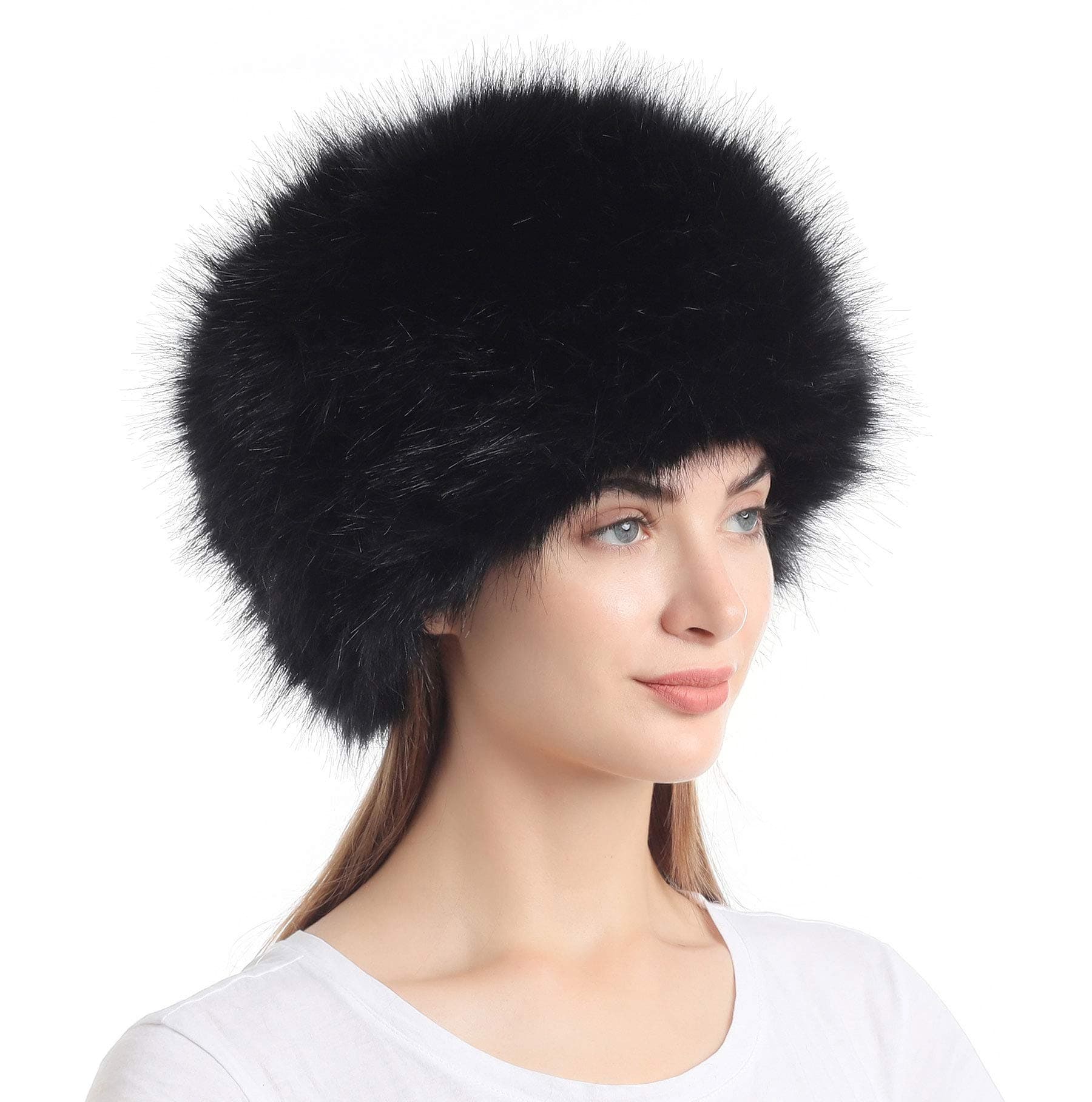 Women's Winter Faux Fur Cossak Russian Style Hat Warm Cap