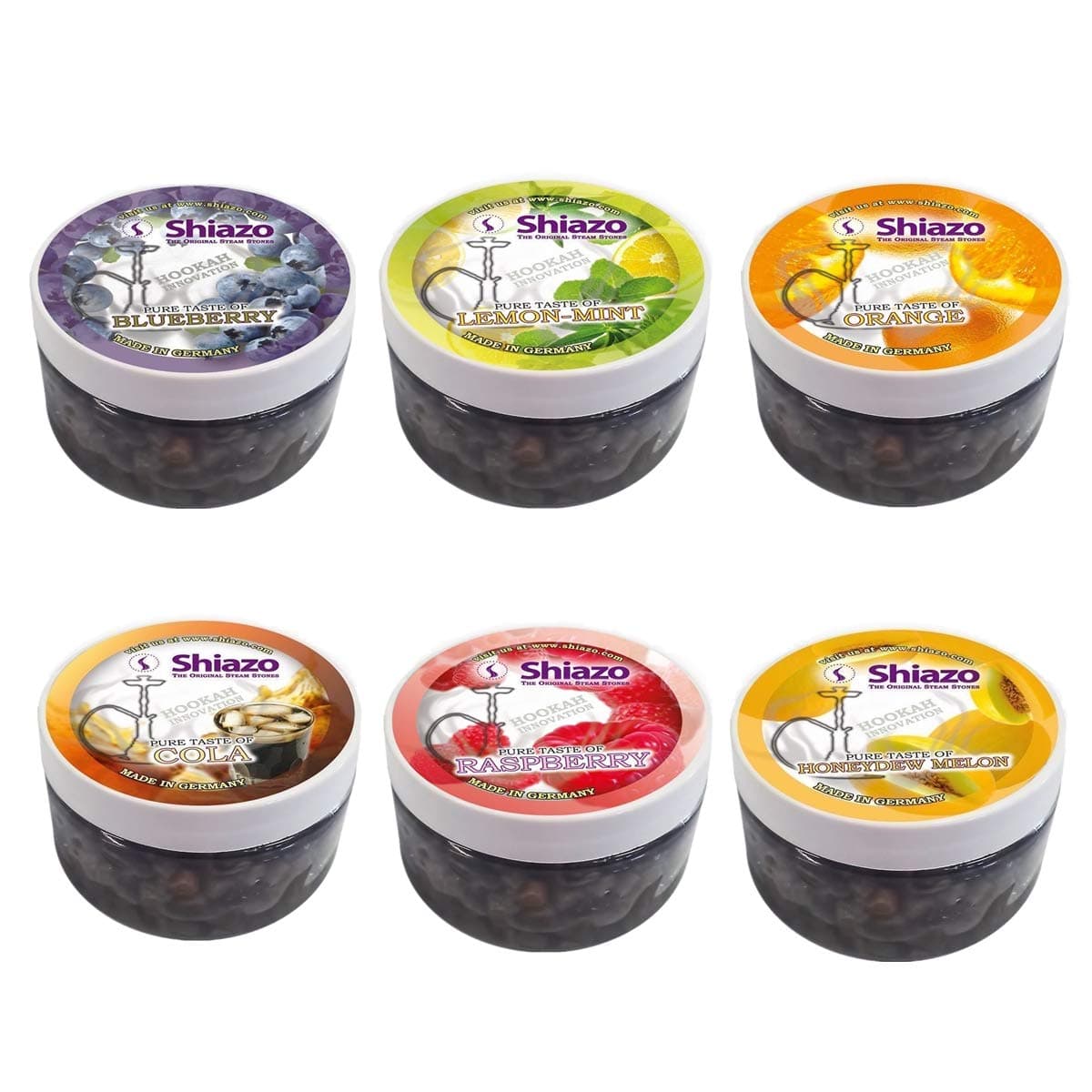 Shiazo Steam Stones Mixed Pack, 6 Types of Stone Granules, Nicotine Free Tobacco Substitute