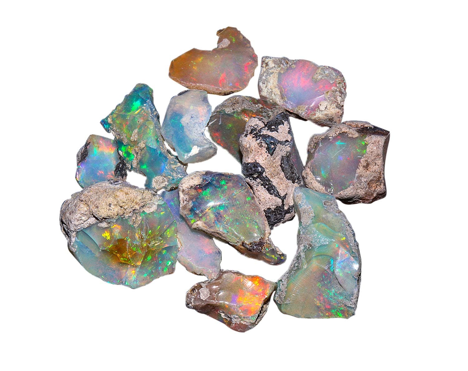 OOAK by Virat New Lot Natural Raw Ethiopian Opal Crystal Gemstone Pack, Good Luck Crystals, October Birthstone, Jewelry Making Supplies, Chkara Healing Crystals