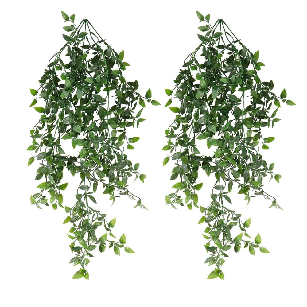 LbsAMP 2Pcs 80cm Artificial Hanging greenery Plants Fake Ivy Vines leaves Plastic Trailing Weeping Ivy garland Drooping Plant for Porches Patio Garden Wedding Decor