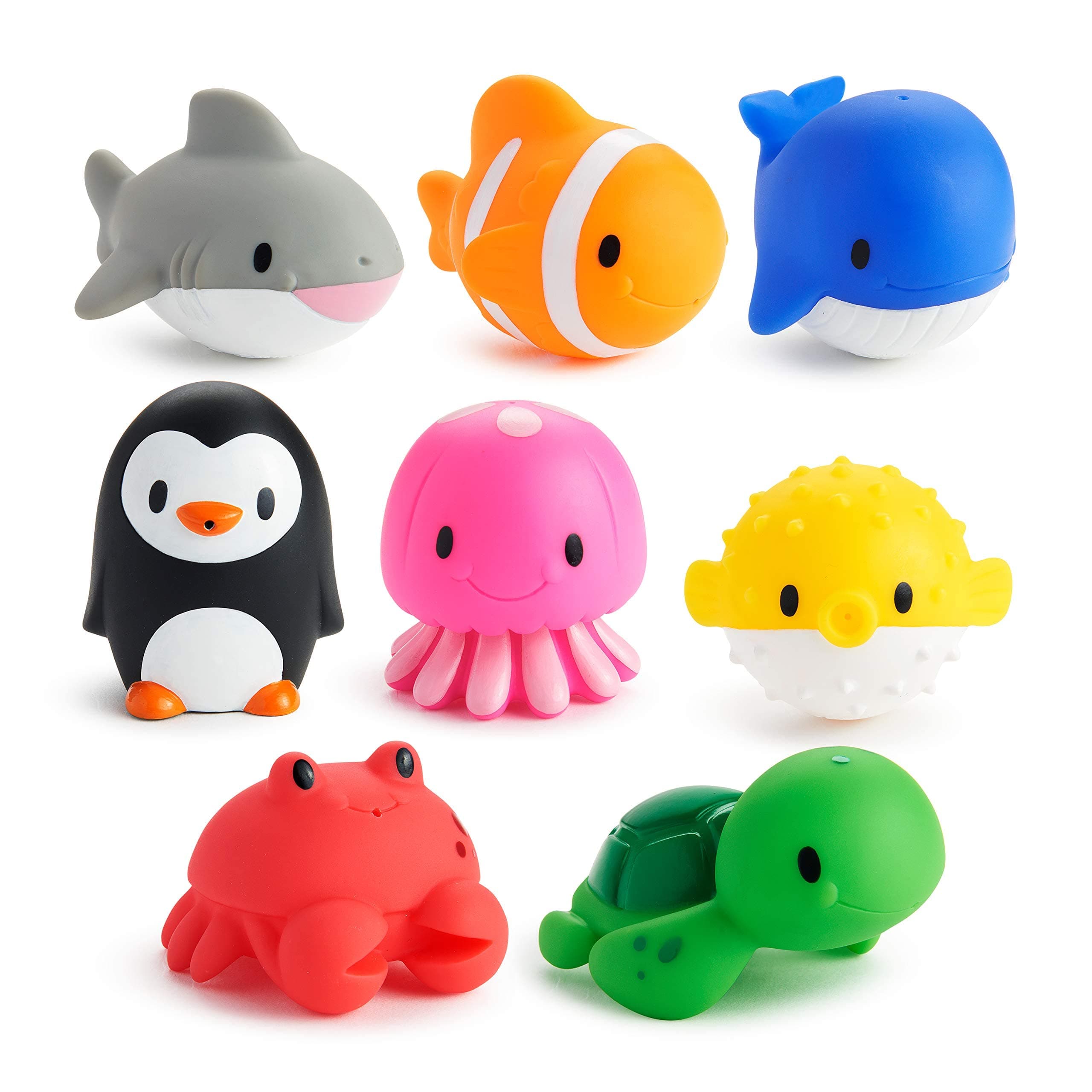 Baby Bath Toy Squirts for Babies and Toddlers 9 Months and Up, Ocean Sea Animals Squirters, 8 Pack