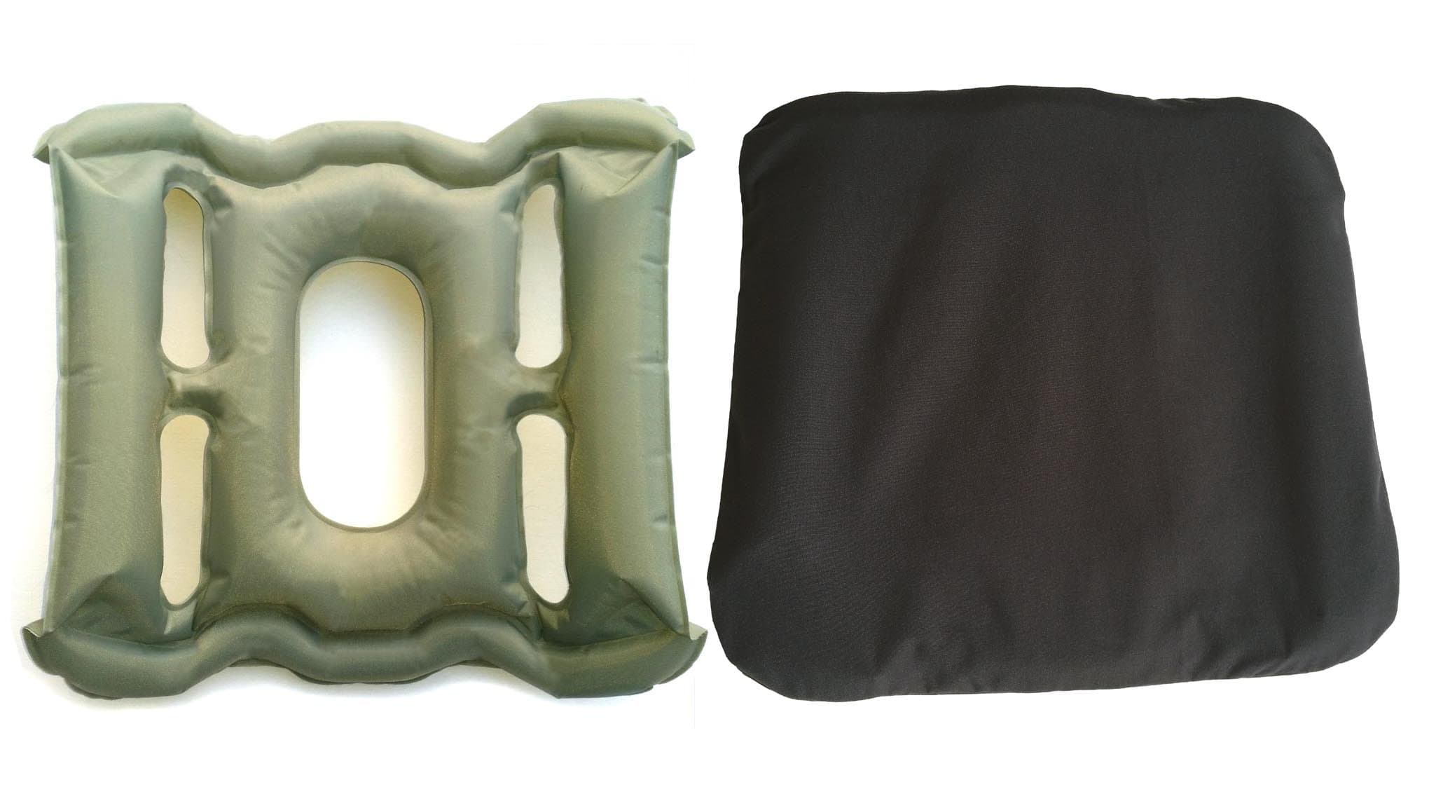 Supacush Blow Up Pressure Relief Cushion WITH POLY/COTTON COVER for Medical and Travel Comfort Designed and manufactured in the UK. Cushion is NOT made of the usual cheap PVC