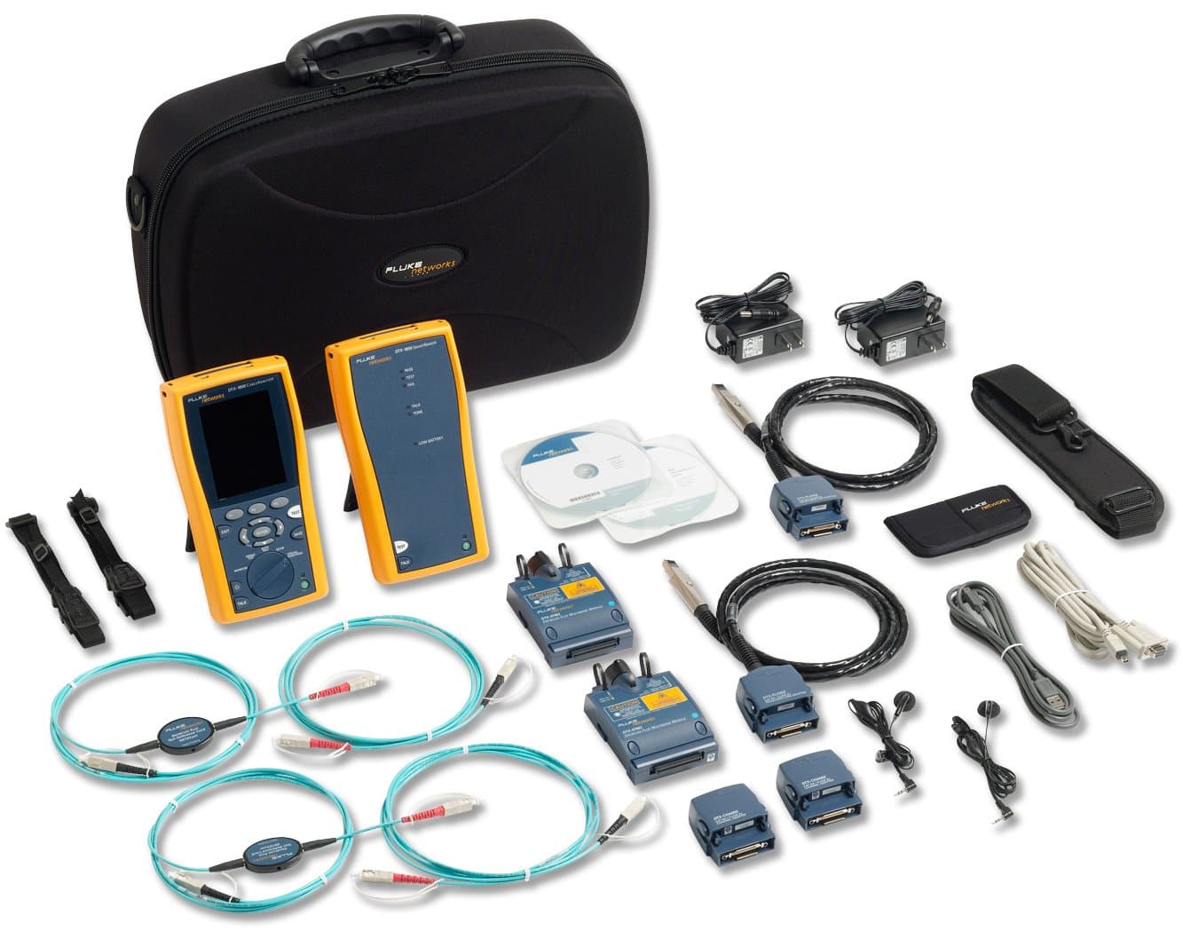 Fluke Networks DTX-1800-E 120/GLD DTX CableAnalyzer Kit with Encircled Flux Multimode FM and Gold Support