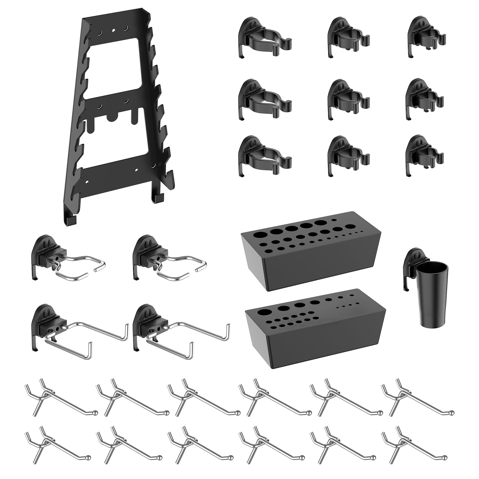 TORACK29PCS Pegboard Accessories Kit, Only Keyhole Style Pegboards, Not for Standard Round Hole Pegboards, Hooks and Tool Organizer Set