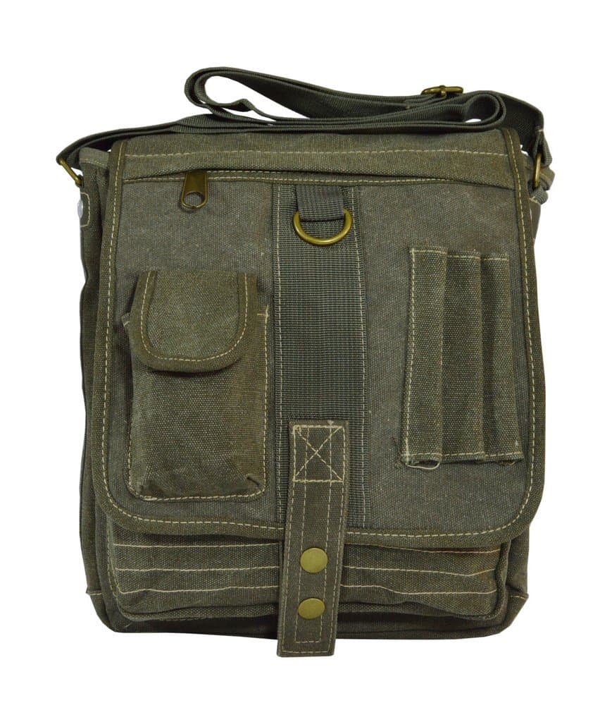 Classic Vintage Canvas Military Multi-purpose Messenger Organiser Crossbody Bag
