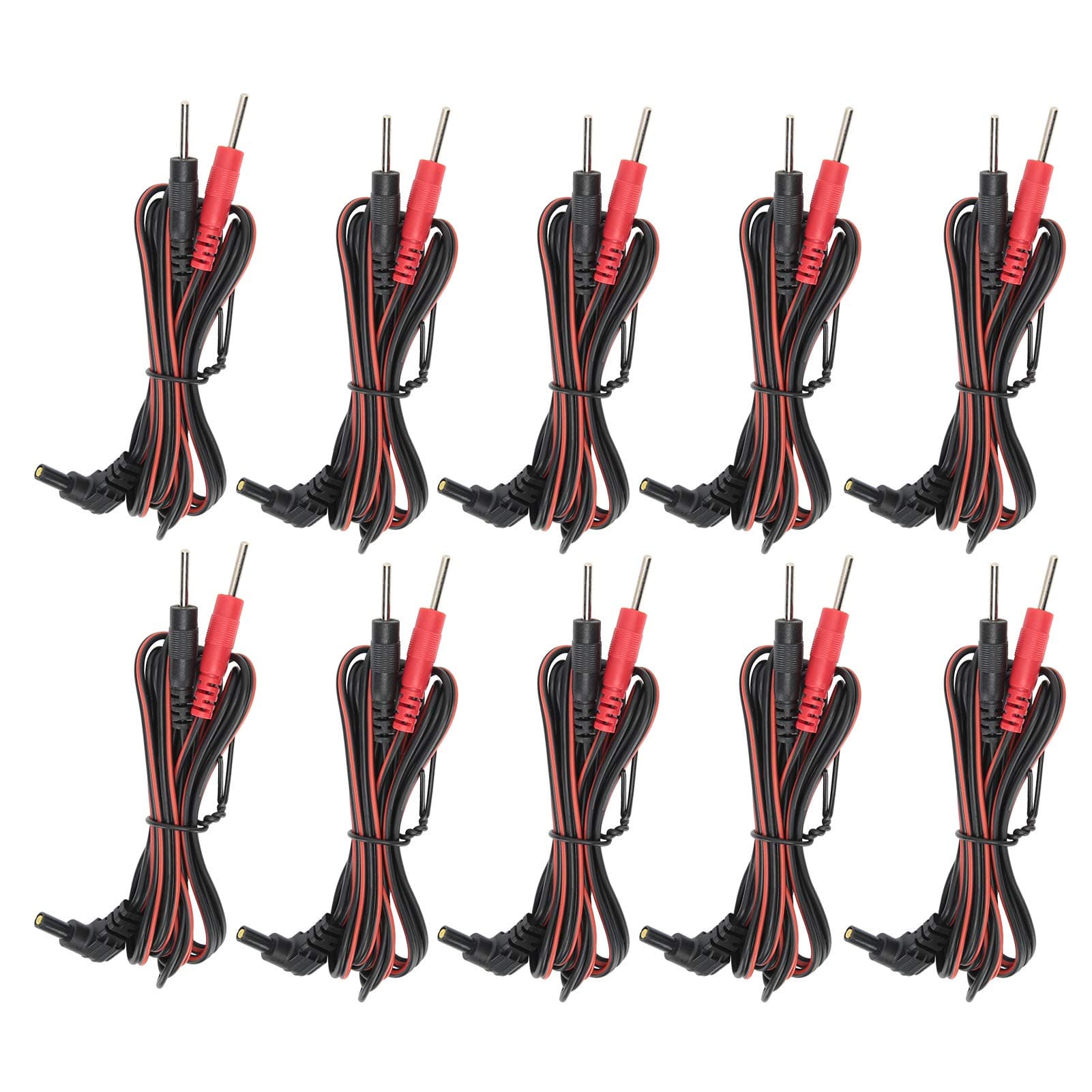 Electrode Wires, Yctze 10pcs 2.35mm 1.2m 2 in 1 Pin Type Electrode Wires Cable for Care Machine