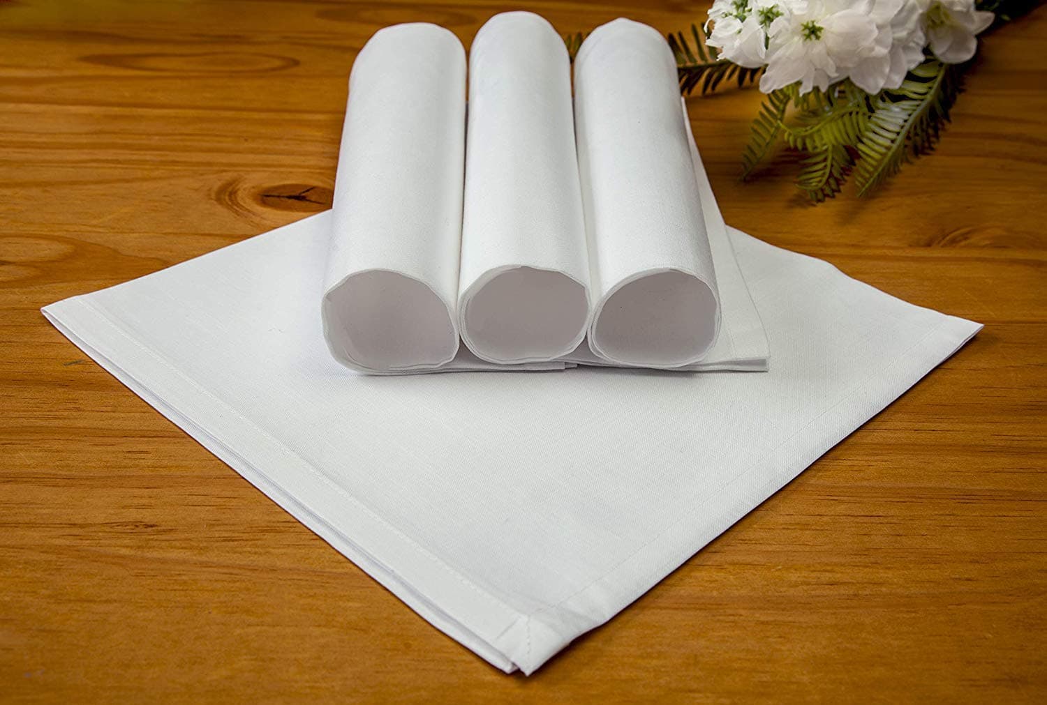 The Luxe Collection - 100% NATURAL Cotton Napkins Elegant Cloth, Mitered Corners Ideal for Events & Regular Home Use, Soft & Comfortable Luxury White Cloth Napkins Set Of 6 Size 16x16 Inch