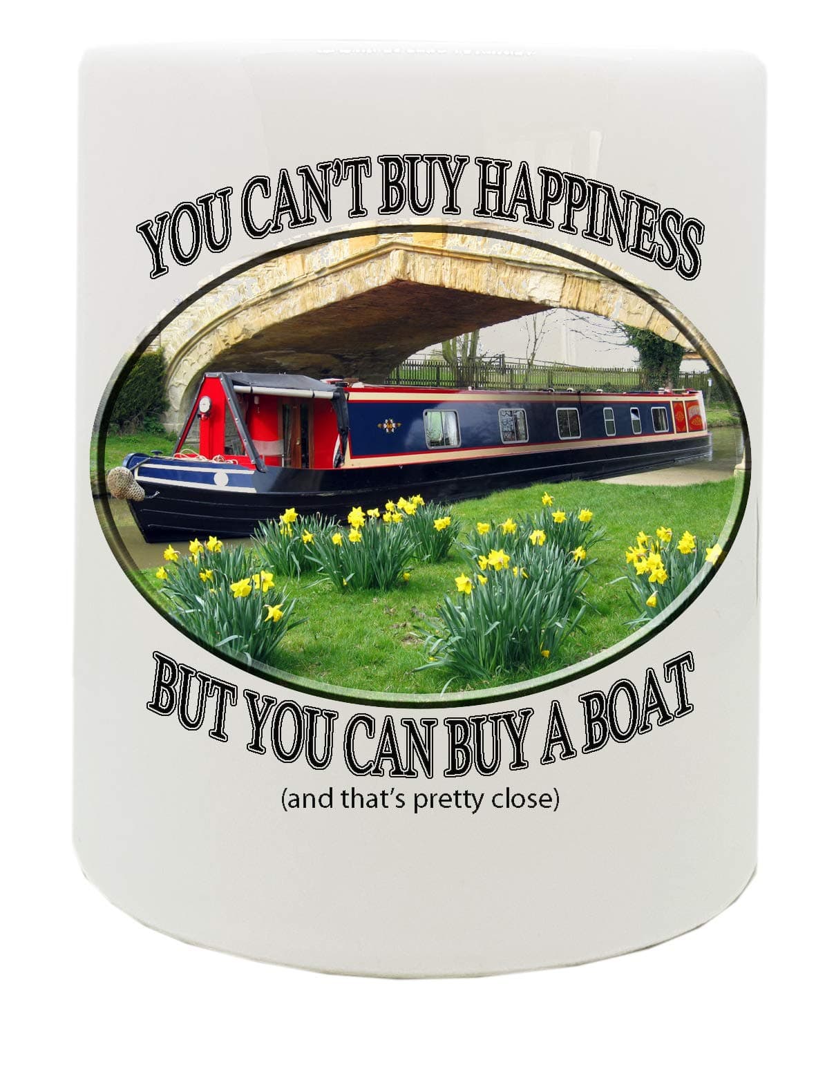 NARROW BOAT GIFT MONEY BOX, You Can't Buy Happiness But You Can Buy A Boat . The gift for anyone who loves Canal Boats. Matching GIFTS Available