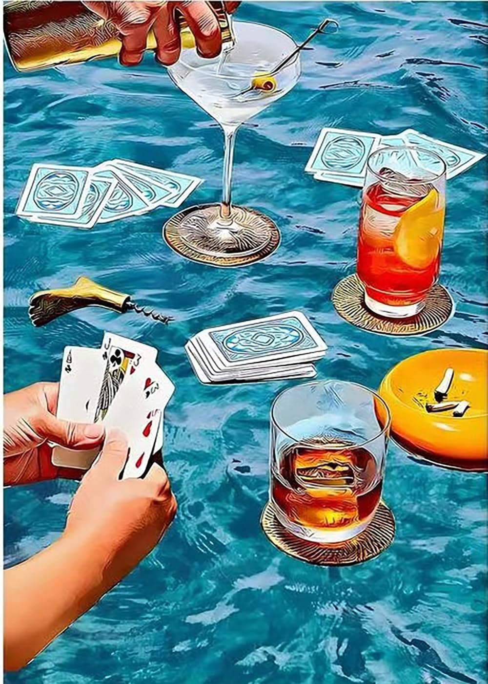 Eiazuiks Diamond Painting Kits for Adults. Blue 5D DIY Diamond Art Kits Full Drill Diamond Dots for Gift Wall Decor Gem Arts 12x16 inch