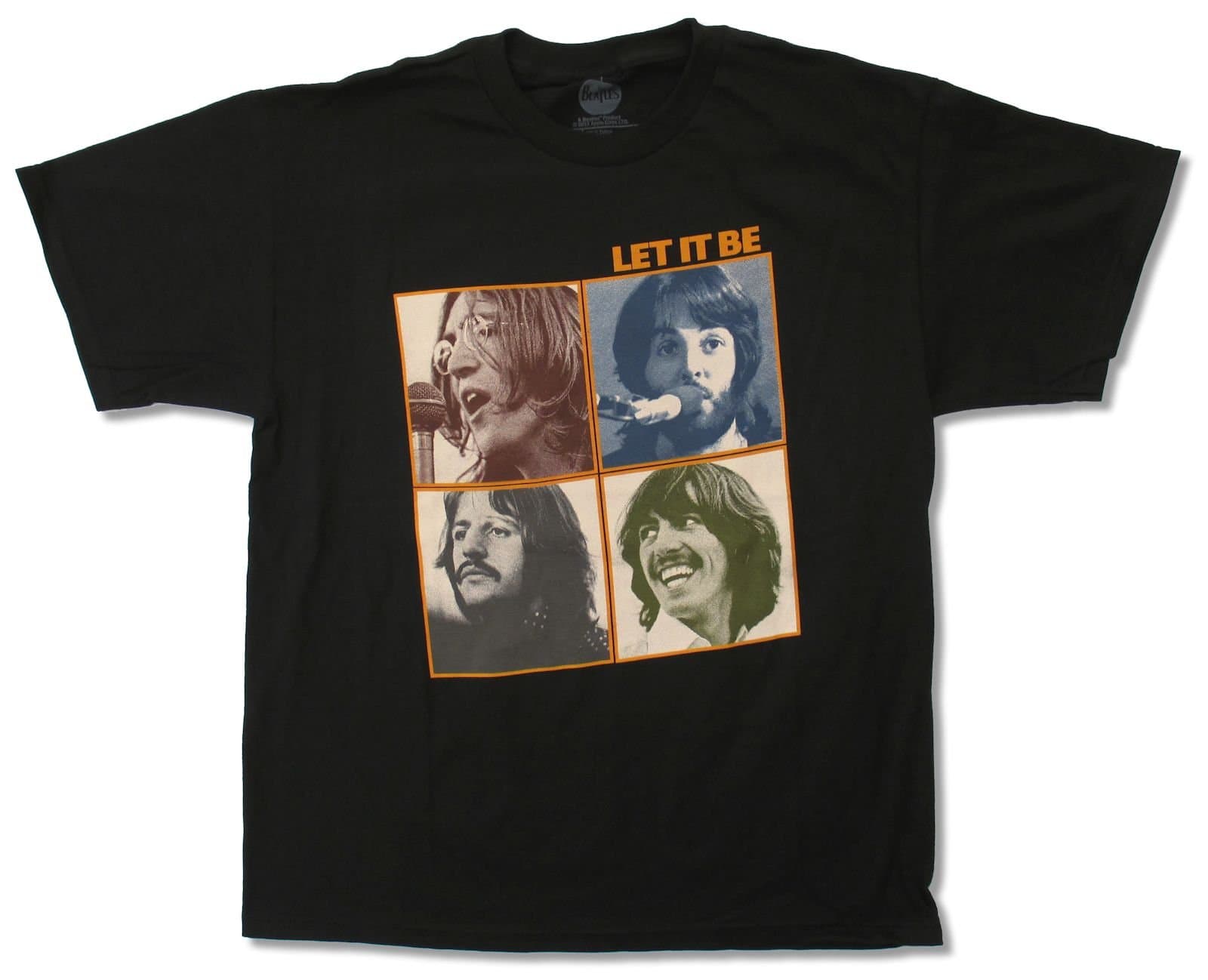 Adult The Beatles "Let It Be Black" T-Shirt (2X-Large)