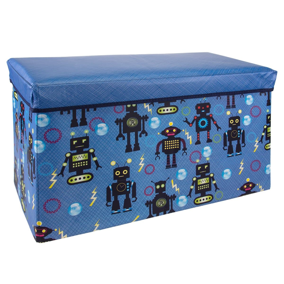 DG Fun Times Kids Storage Bench Ottoman Collapsible Toy Chest Foldable Bin Playroom Trunk Seating