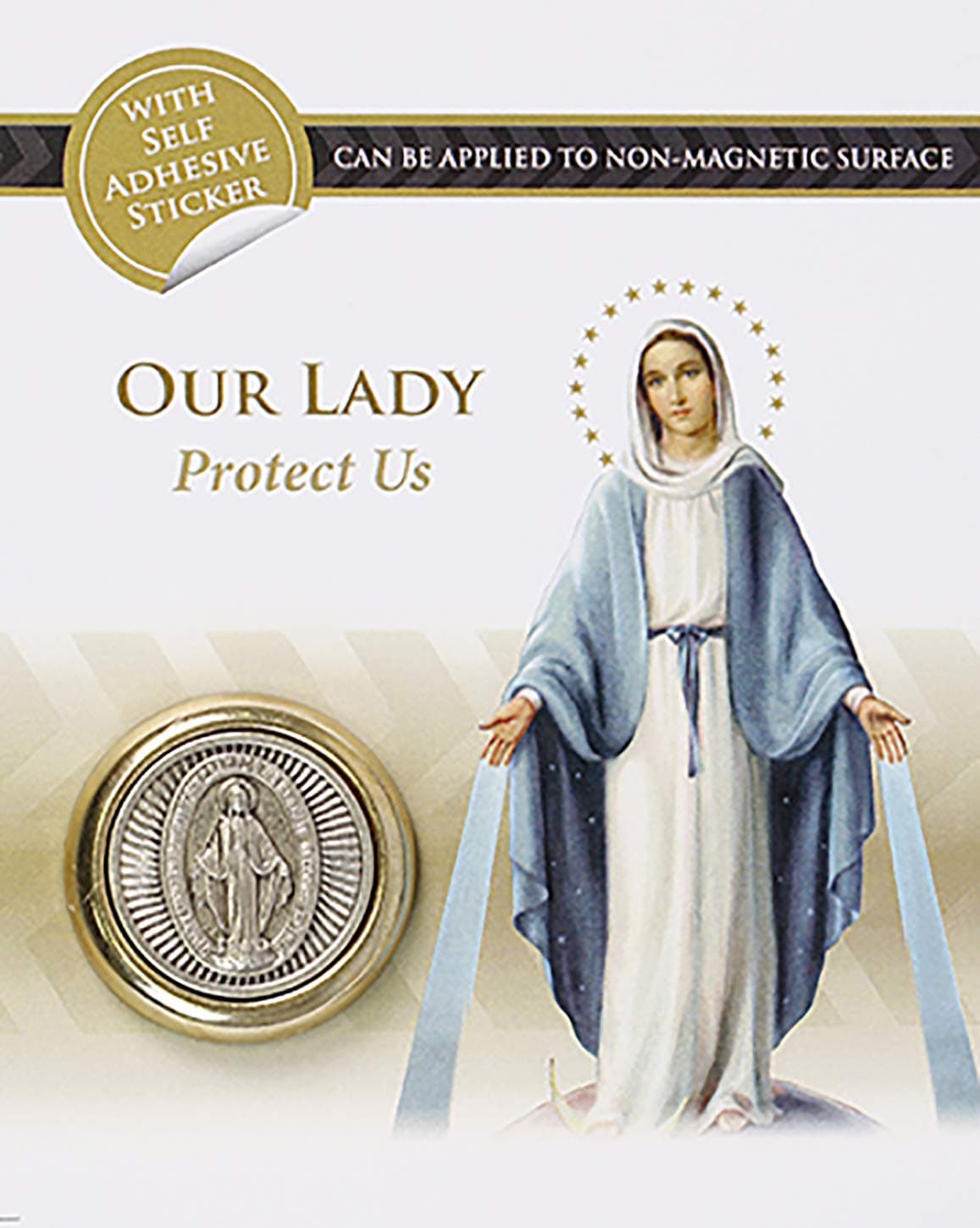 Pavally® MARY OUR LADY OF GRACE CAR PLAQUE Badge MAGNETIC SELF ADHESIVE Mother of Jesus