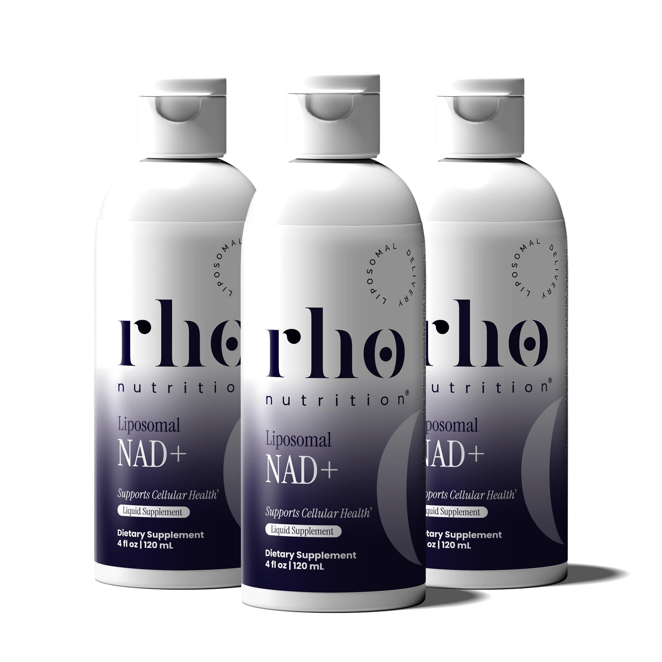 Rho Nutrition Liposomal NAD+ – Liquid Supplement Designed to Help Support Absorption – Active Form of NAD+ Helps Support Normal Cellular Health, Healthy Aging, Energy Metabolism & Vitality – 3 Pack