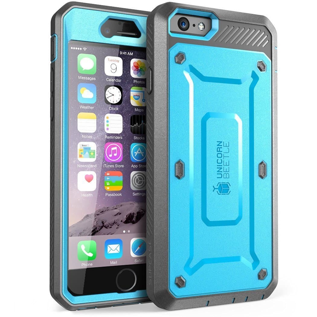 SUPCASE [Unicorn Beetle Pro Series] Case Designed for Apple iPhone 6 Plus 5.5 Inch display w/ Built-in Screen Protector (Blue)