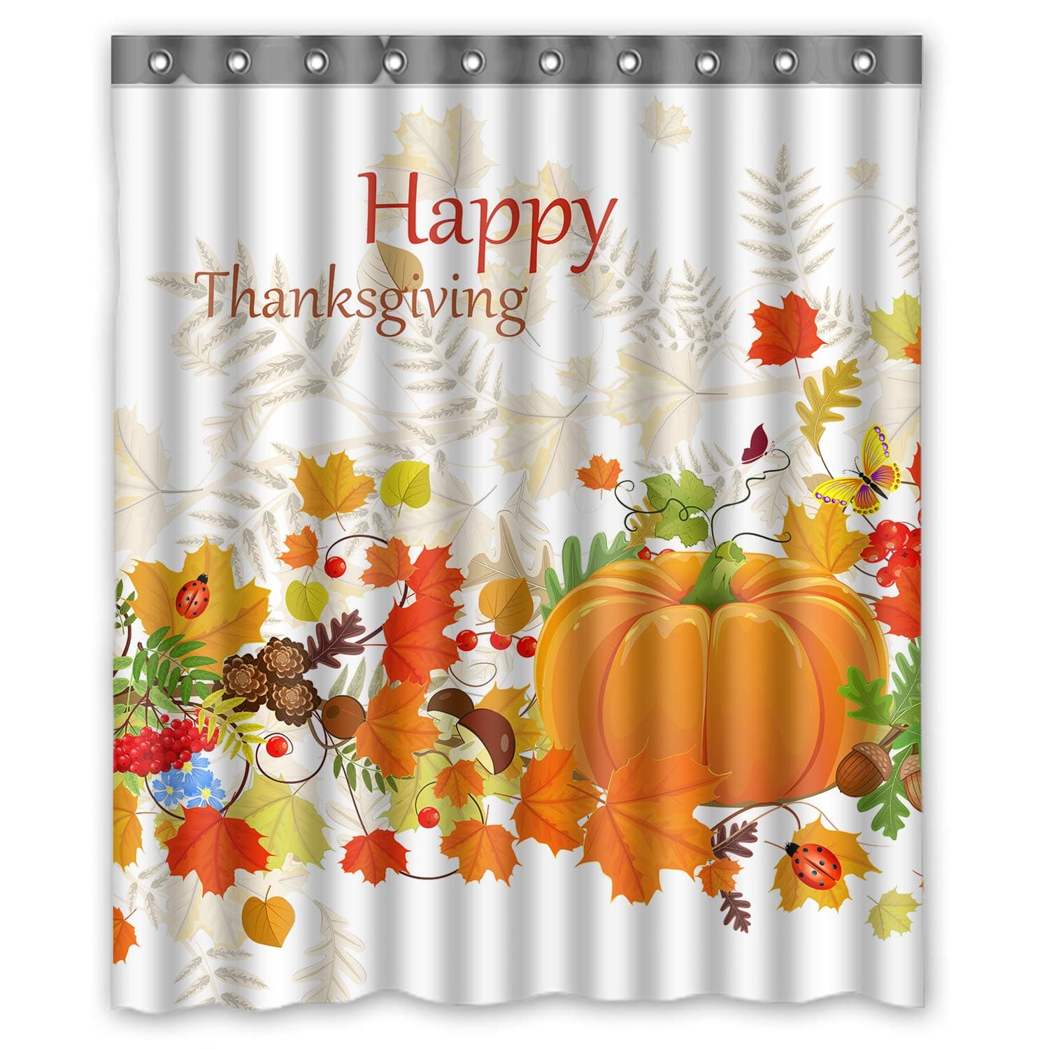 Happy Shopping Go Custom Happy Thanksgiving Waterproof Bathroom Fabric Shower Curtain 60" x 72"