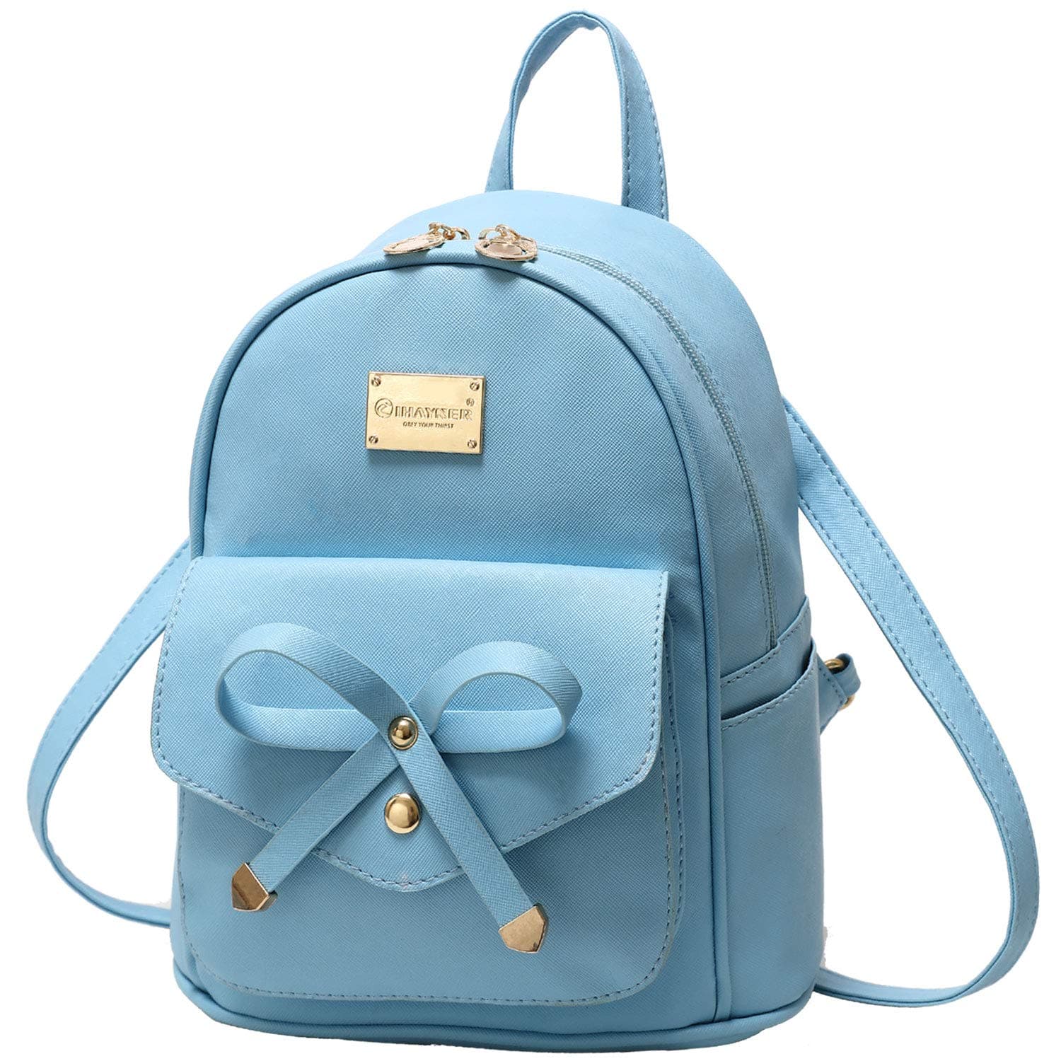 Girls Bowknot Cute Leather Backpack Mini Backpack Purse for Women