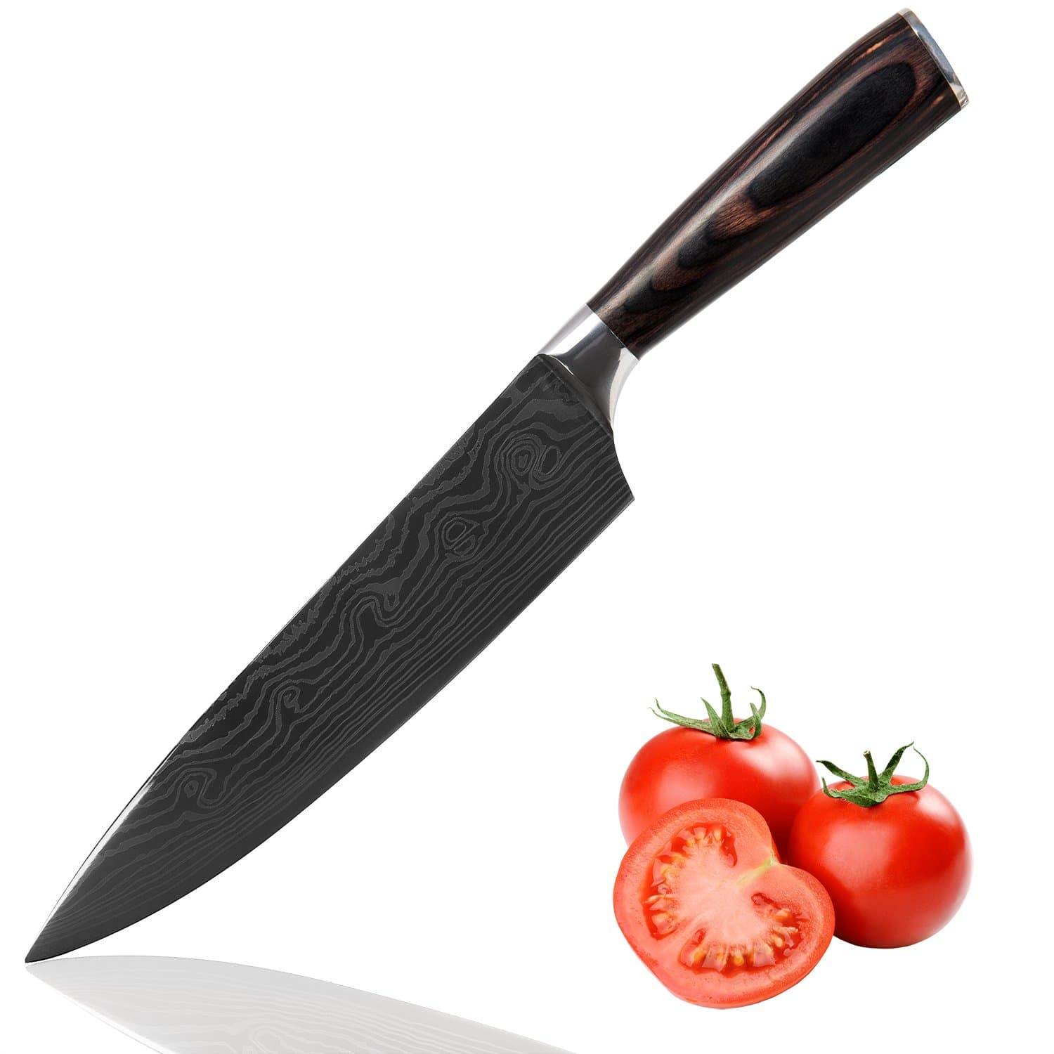 Kitchen Chef Knife, Acelink 8 inch Pro Kitchen Knife, Carbon Steel Razor Sharp Blade and Ergonomic Handle in Gift Box ( 20cm Knife)