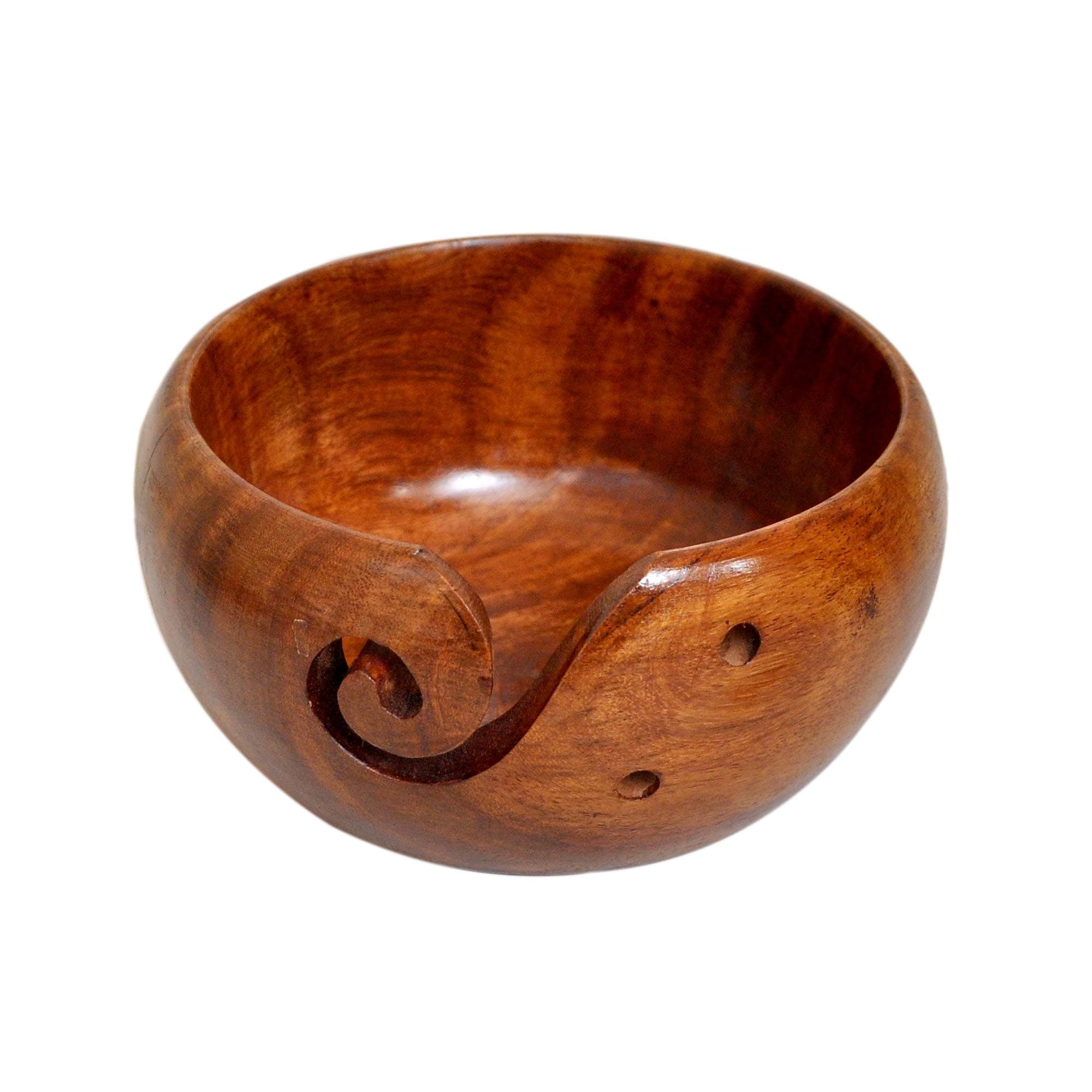 Kitchen Supplier Wooden Yarn Bowl Hand Made with Indian Rosewood (sheesham Wood) for Knitting and Crochet - Happy Mother's Day Collection 2020