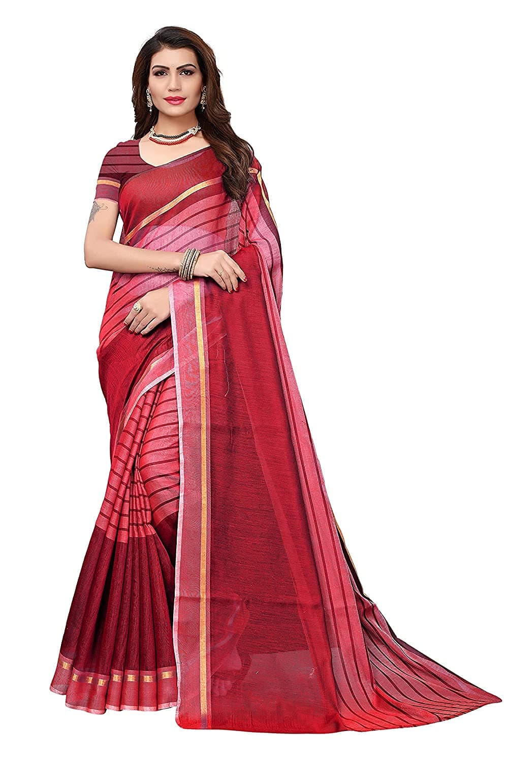 GoSriKi Women Saree with Blouse Piece