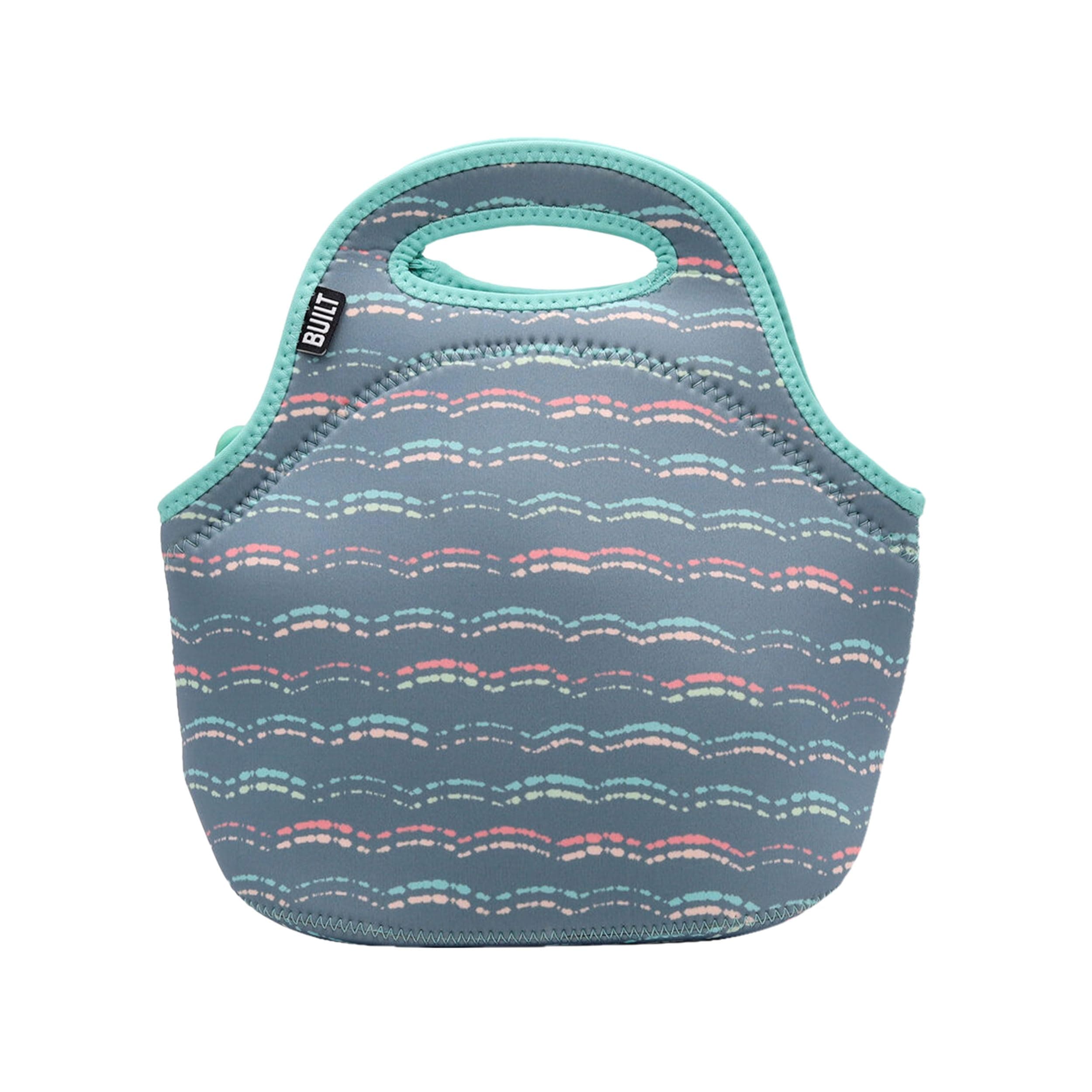 Built Gourmet Getaway ネオプレンランチバッグ - 断熱、再利用可能、洗濯機洗い可能なランチトート 温冷食品保存用 軽量で再利用可能 - ワンサイズ(ホタテストライプ)