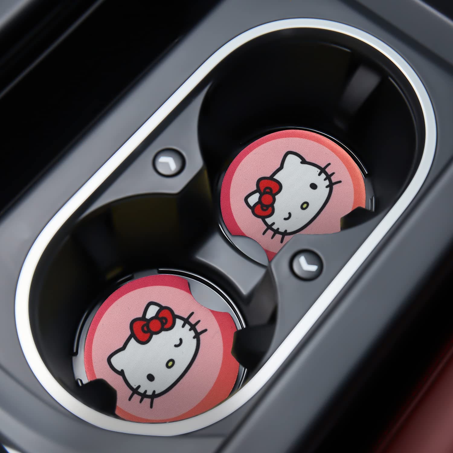 Jupswan Car Cupholder Coaster Absorbent 2 Pack Cute Funny Fun Trendy Cartoon Character Design Rubber New Automotive Cup Holder Decal Decor Accessories for Women Men#2