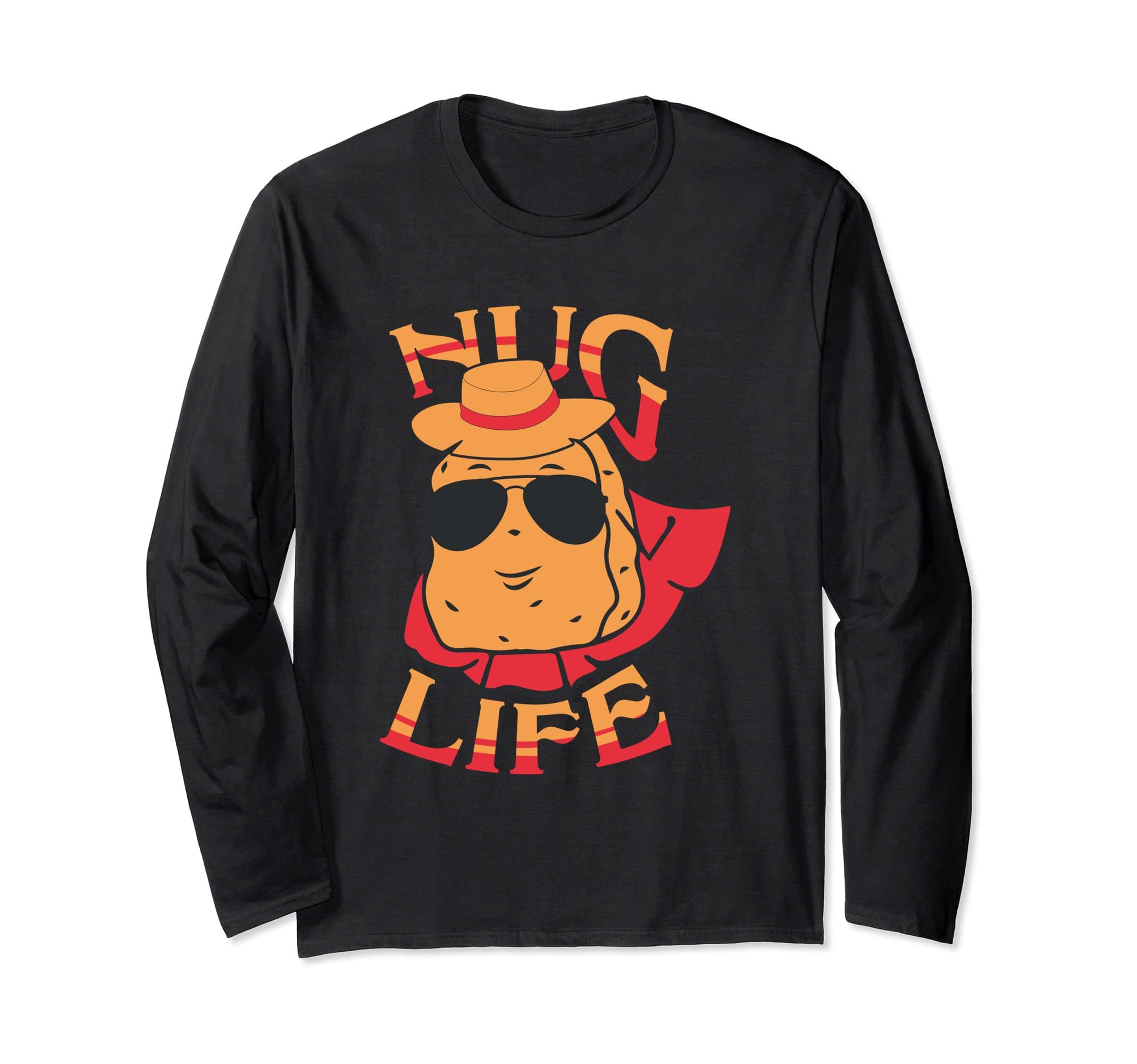 Nug Life Nuggies Tendies Foodie Snack Chicken Nugget Long Sleeve T-Shirt