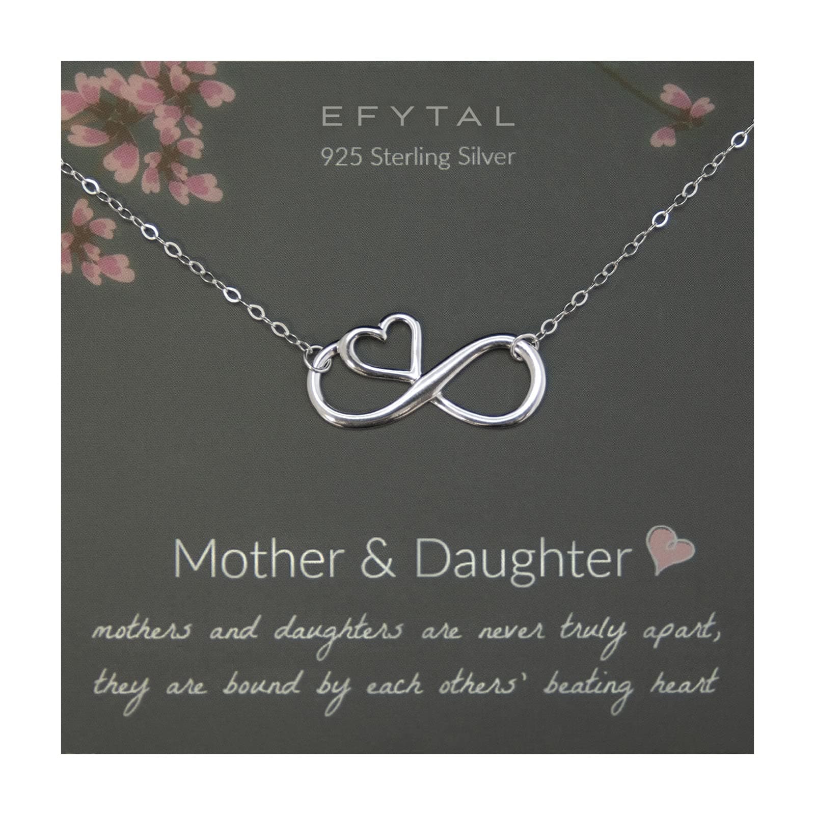 EFYTAL Mother Daughter Necklace, Sterling Silver or 14K Gold Gifts for Daughter, Mom Necklace for Women, Jewelry for Mom Birthday
