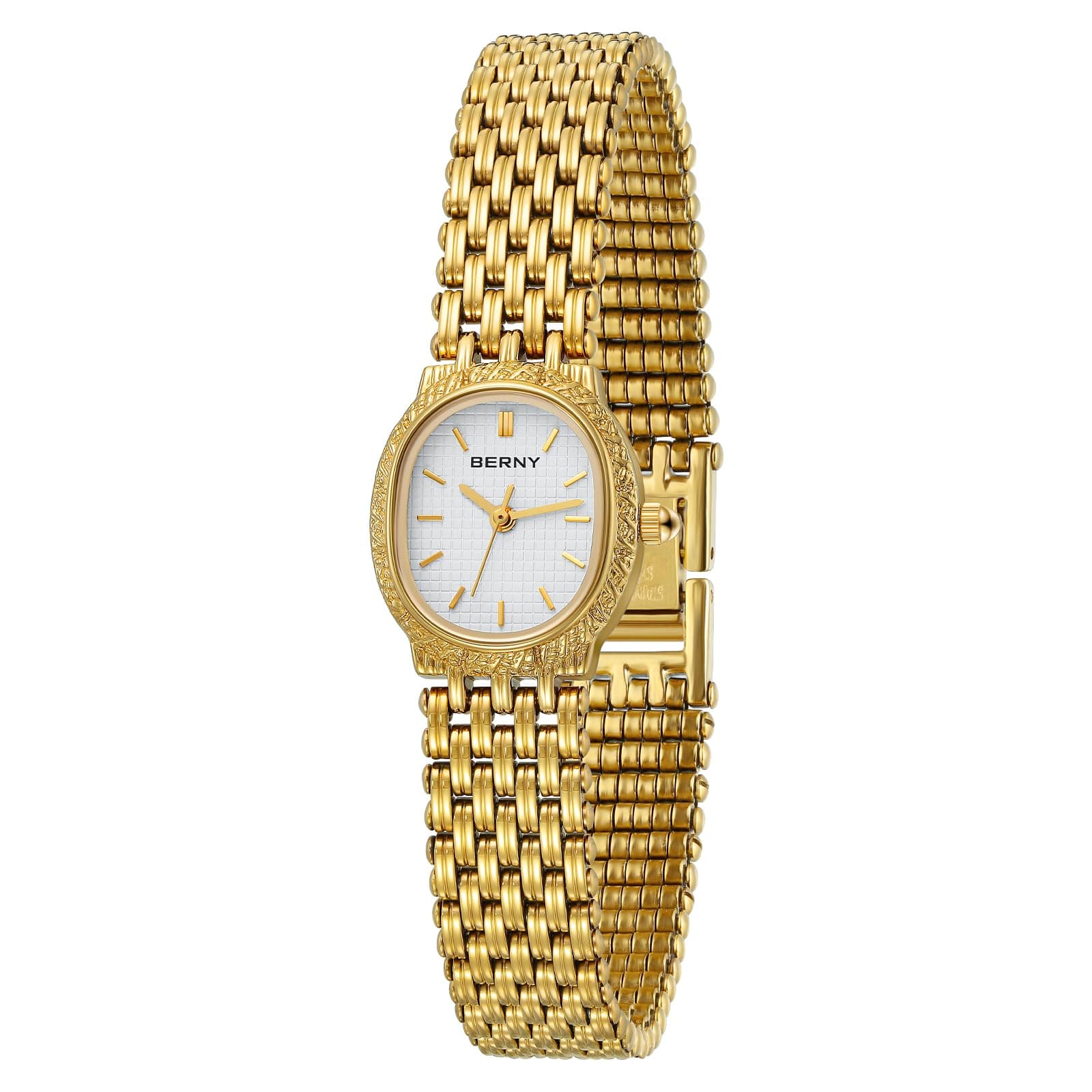 Gold Watches for Women Vintage Bracelet Wrist Watch Luxury Small Ladies Oval Quartz Watch with Tools Included