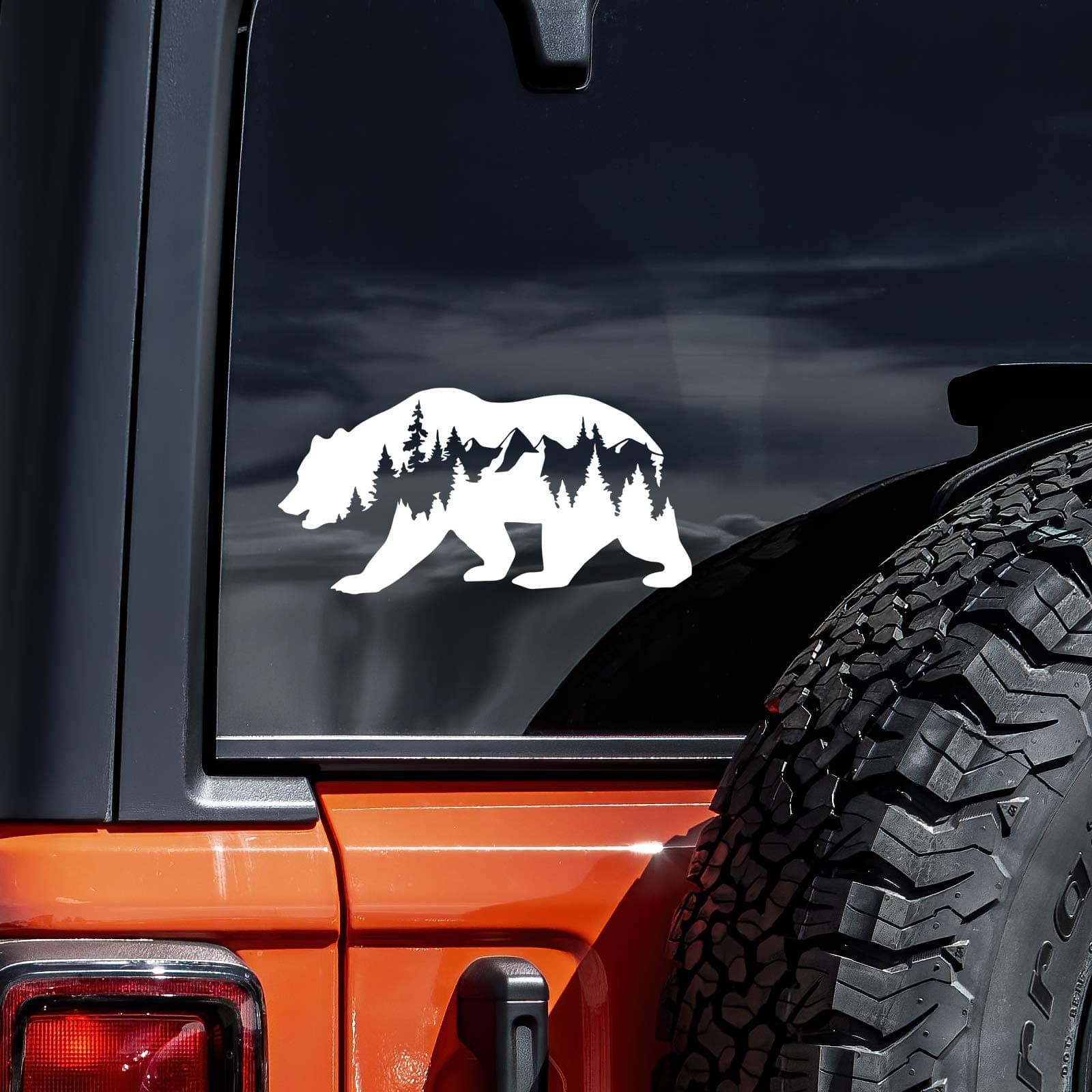 Bear Mountains Adventure Wanderlust Decal Vinyl Sticker Auto Car Truck Wall Laptop | White| 7.5" x 3"