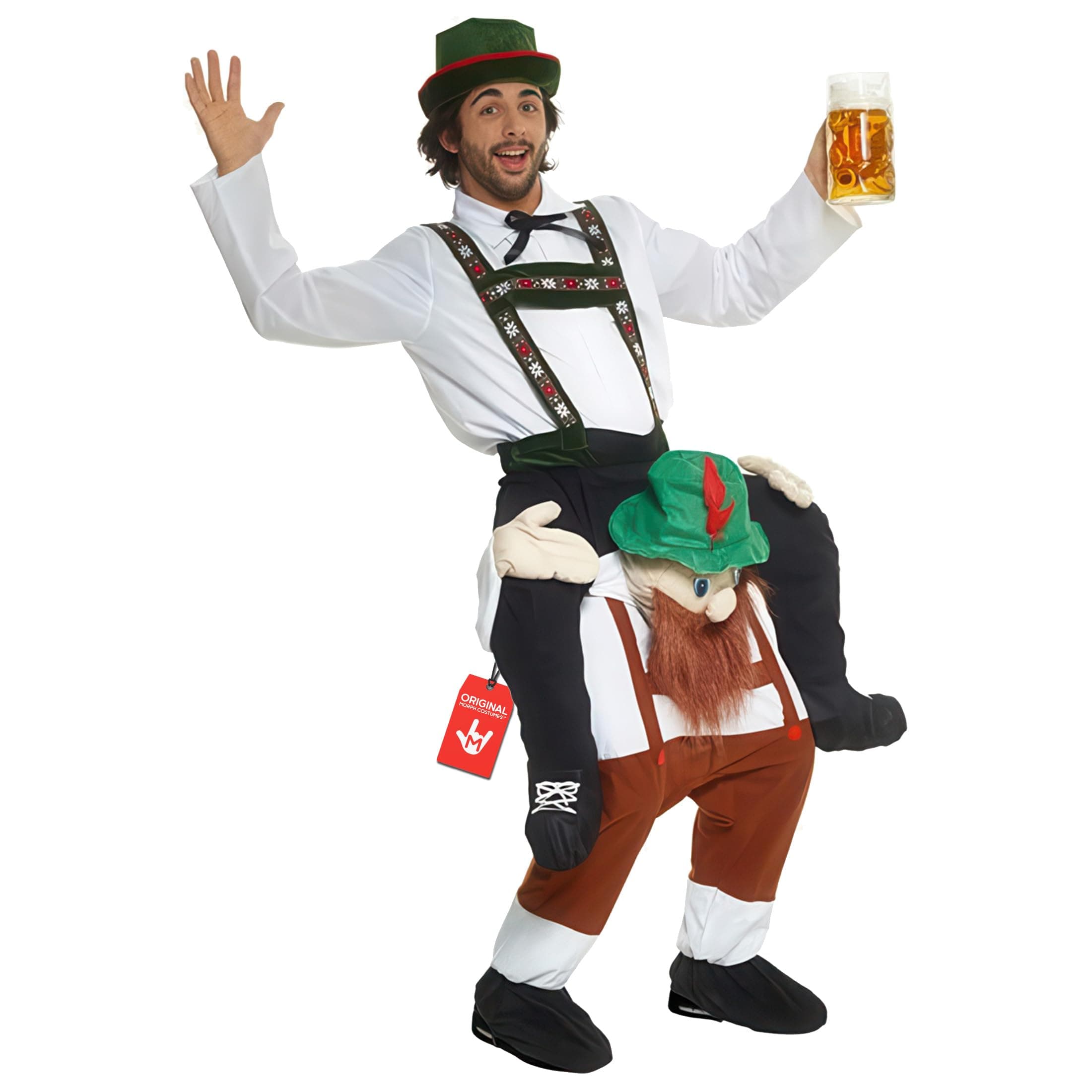 Morph Unisex Piggy Back Bavarian Bearded Man Fancy Dress Piggyback Costume - With Stuff Your Own Legs - One Size