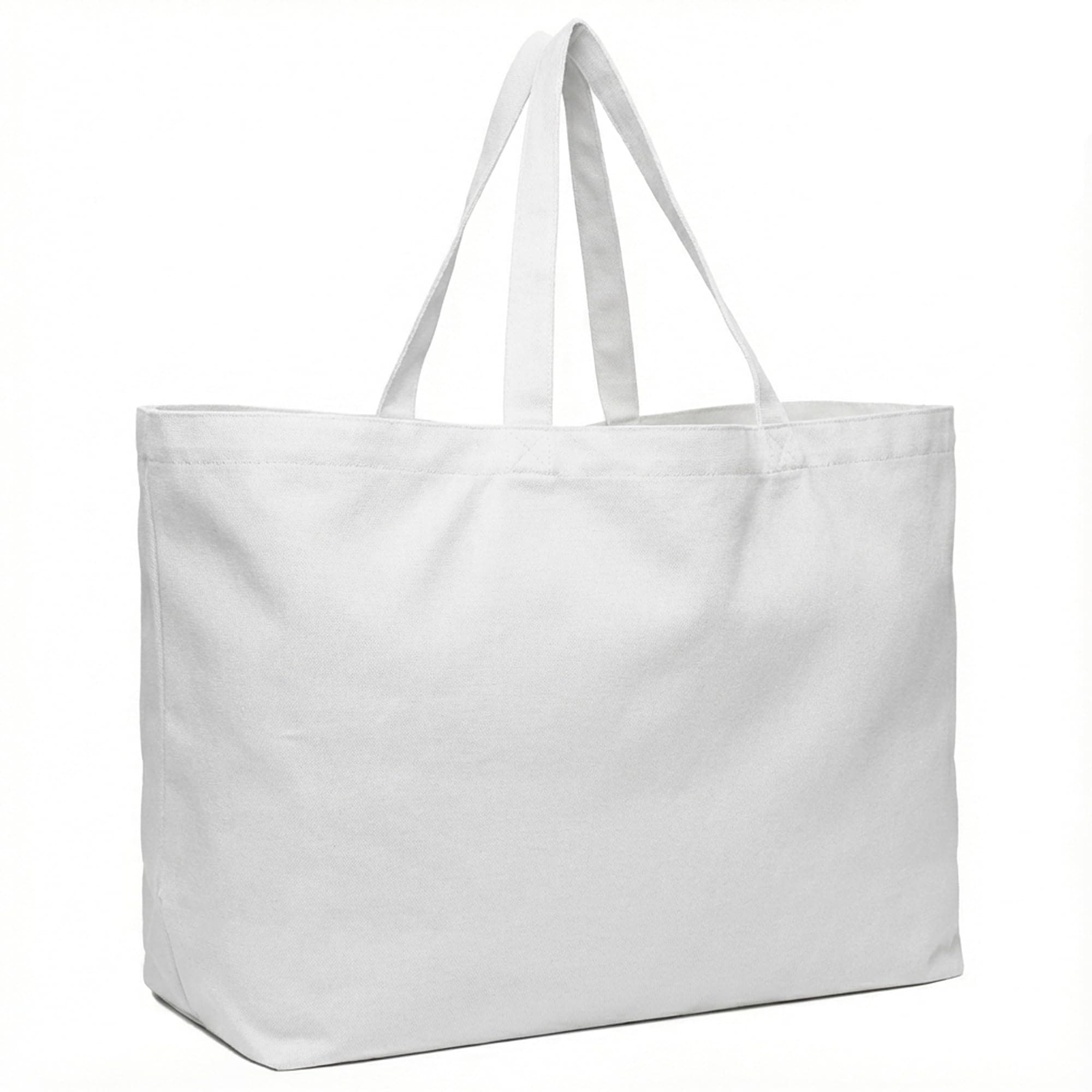 Extra Large Canvas Tote Bag - Big Reusable Grocery Shopping Heavy Duty Foldable