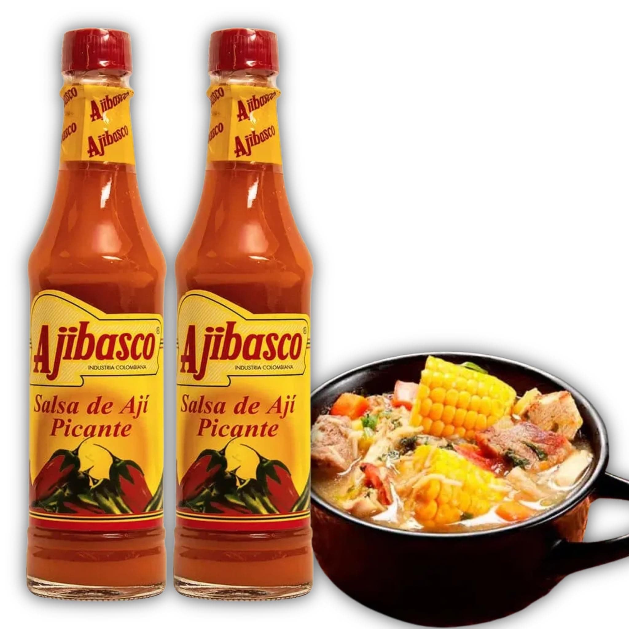 - Generic AJIBASCO - SALSA DE AJI PICANTE - Ajibasco Hot Sauce include 2 Bottles (3.38 Oz- 100gr) - ideal para Carnes, Sancochos, Sopas, Burritos, Tacos - Despensa Colombiana.