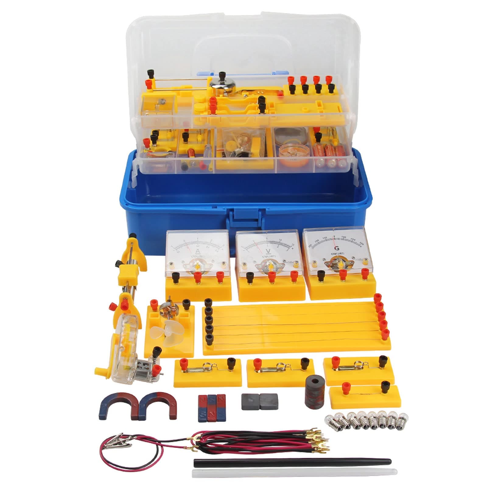 Physics Electric Circuit Learning Starter Kit, Physics Lab Science Kit for Understand Electrical Circuits and Electromagnetics for Building Circuits Power Generation Experiment ​and Other Experiment