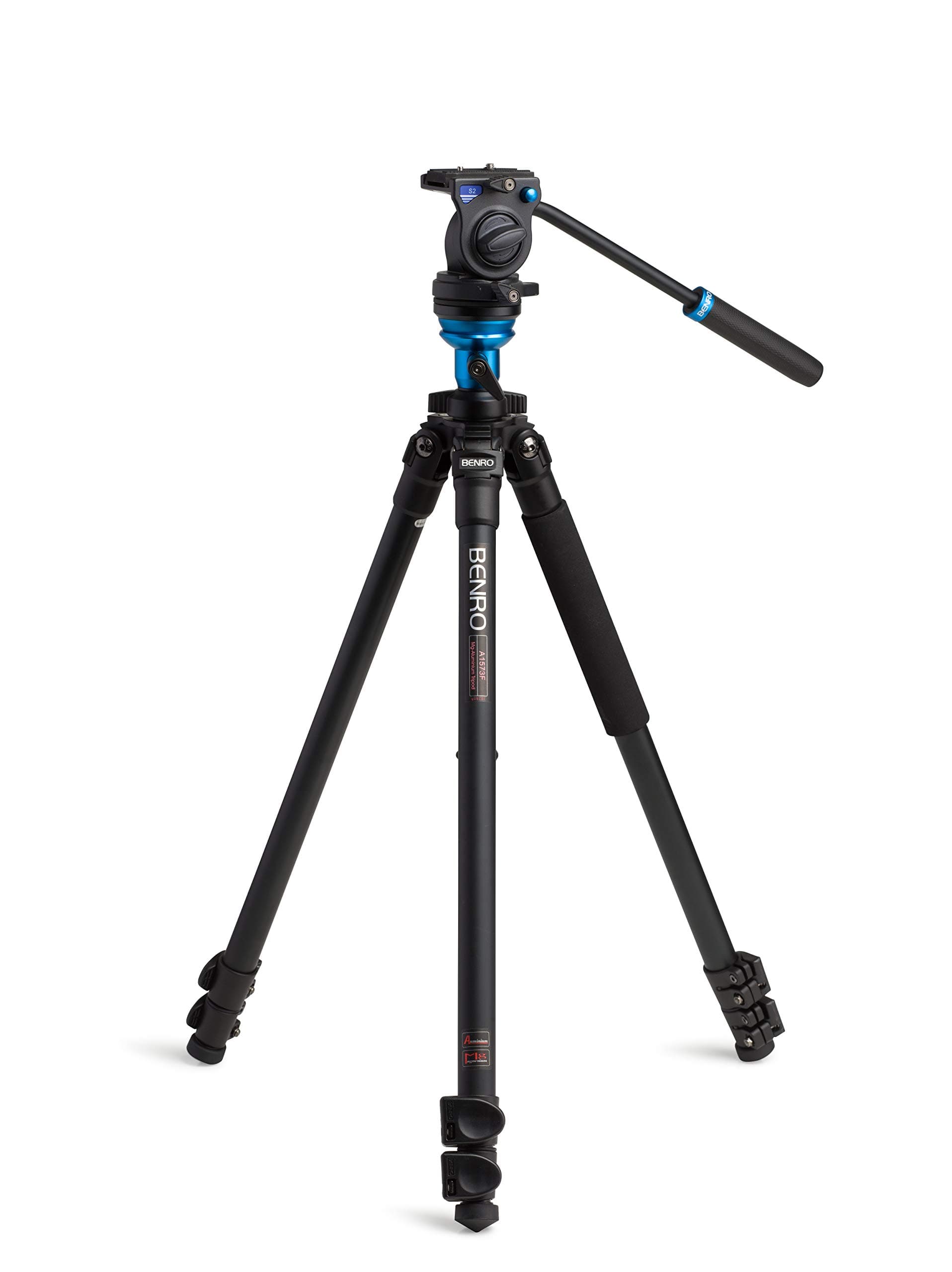 Benro A1573FS2 Single Legs Video Tripod Kit, Black