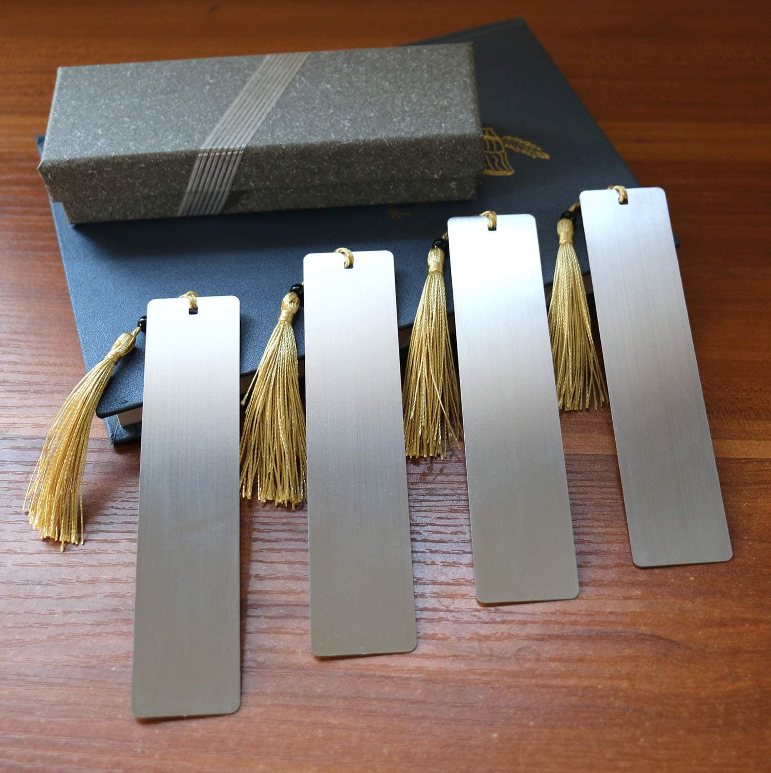 4 Pcs Freely Createable Silver Metal Tassel Bookmarks - As The Best Gift