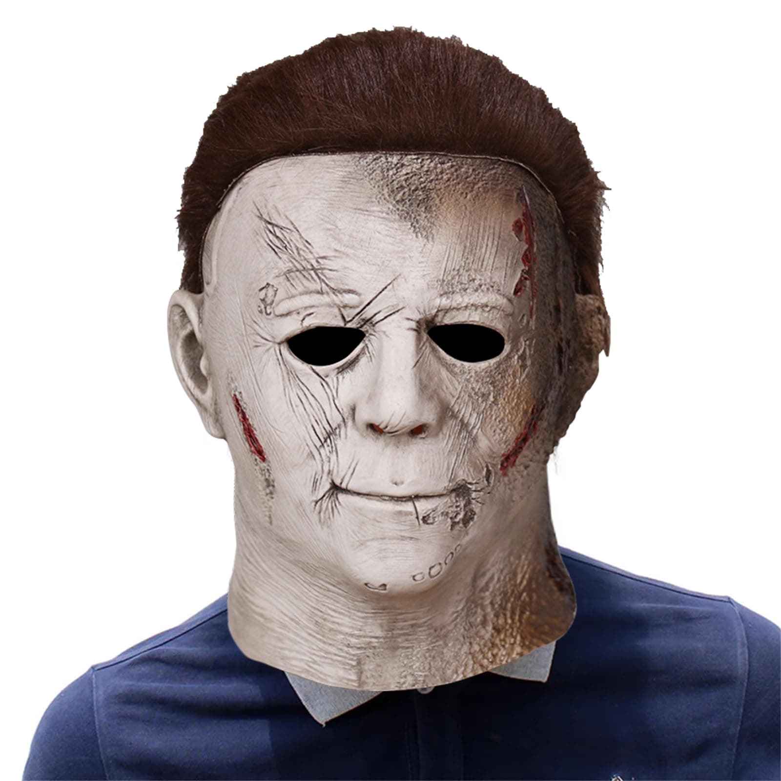 WoskjXas Michael Myers Mask, Latex Horror Mask, Adults Halloween Cosplay Mask