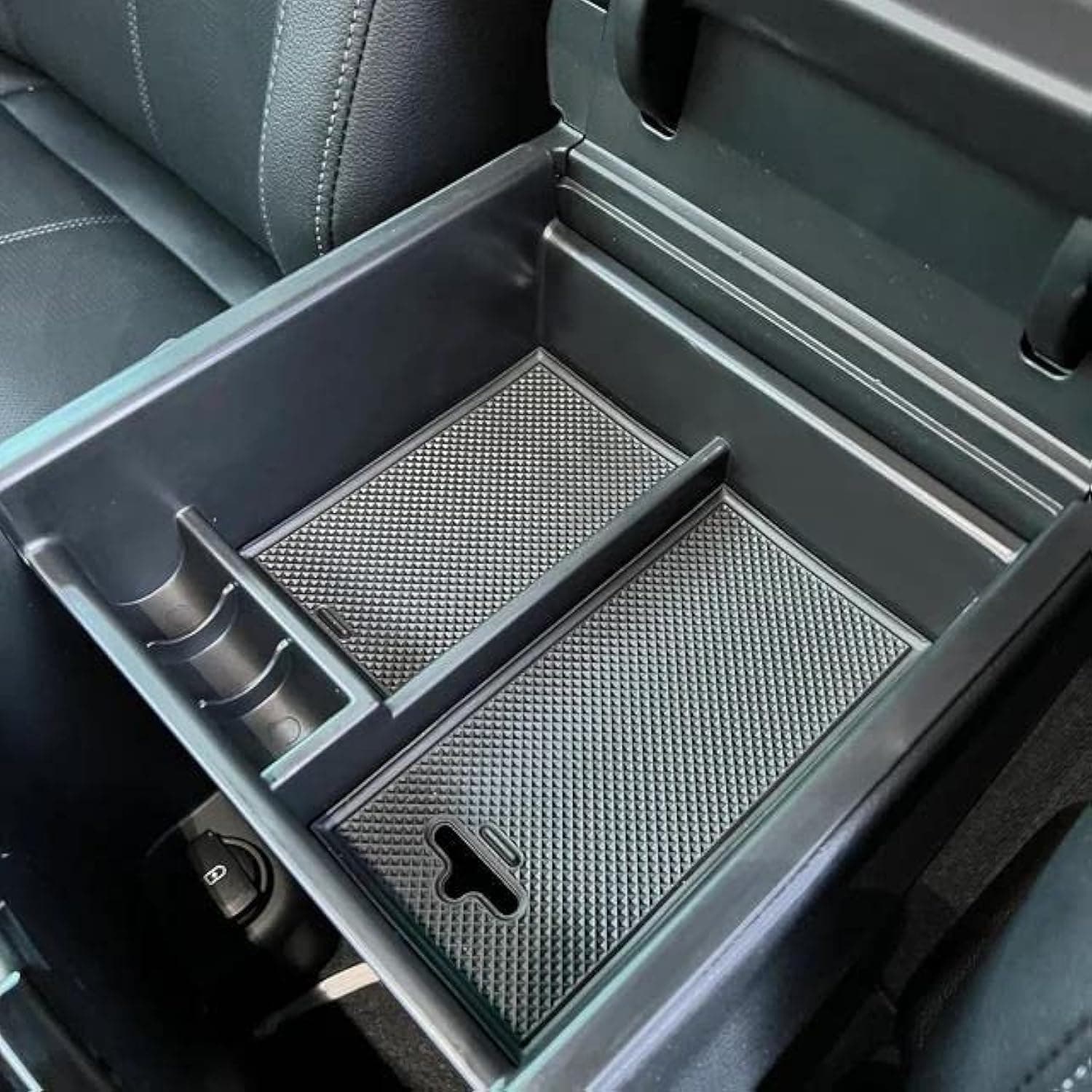 for 2024 2025 Telluride Center Console Organizer Tray for Kia Telluride 2025 2024 2023 2022 2021 2020 Armrest Tray Storage Box Insert Tray Telluride Interior Accessory (Black Trim)