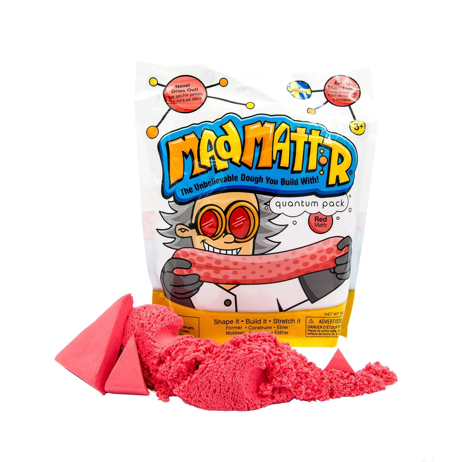 WABA Fun Mad Mattr Smartest Doh to Ever Flow! Sand Compound, Red, 10 oz