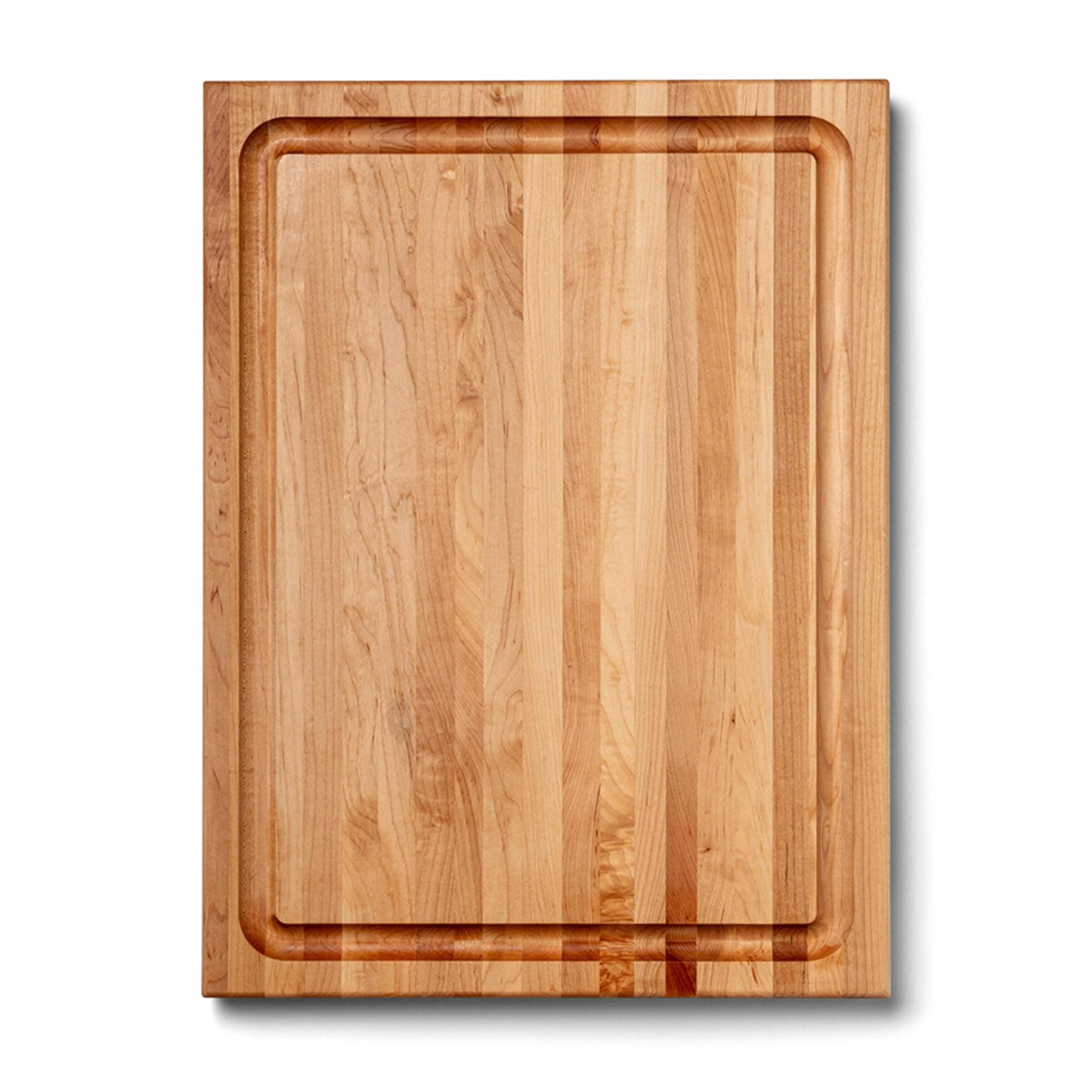 CB Series Rectangular Wooden Maple Cutting Board 24”x18” – 1.5” Thick, 18-lb Reversible Butcher Block with Juice Groove, Edge-Grain & Finger Grips – Made in the USA