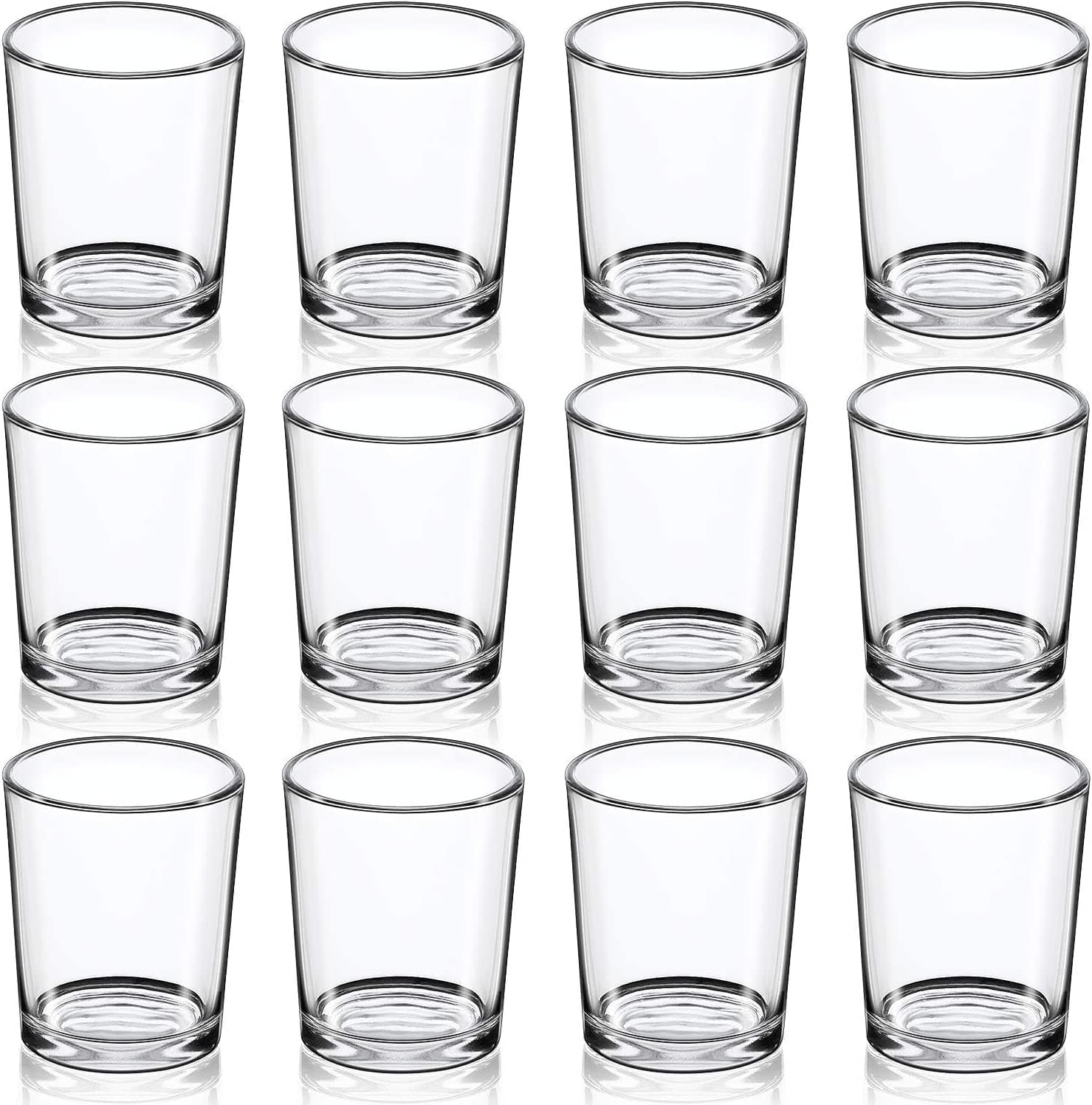 Votive Candle Holders Set of 12 - Glass Votives Holder - Clear Tealight Candle Holder Bulk,Floating Candles Holder for Table Centerpieces & Wedding Decoration.