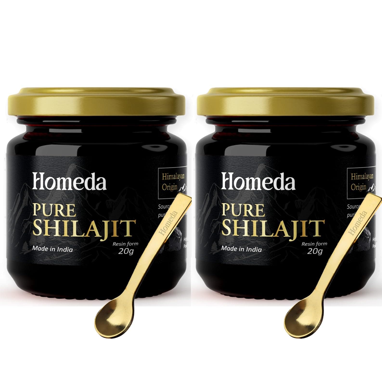Pure Himalayan Shilajit Original/Shilajeet Original, Ayurvedic Shilajit Resin Original, Natural Pure Shilajit Original for Men and Women, Kashmiri Shilajit | शिलाजीत शुद्ध - 40g - Pack of 2