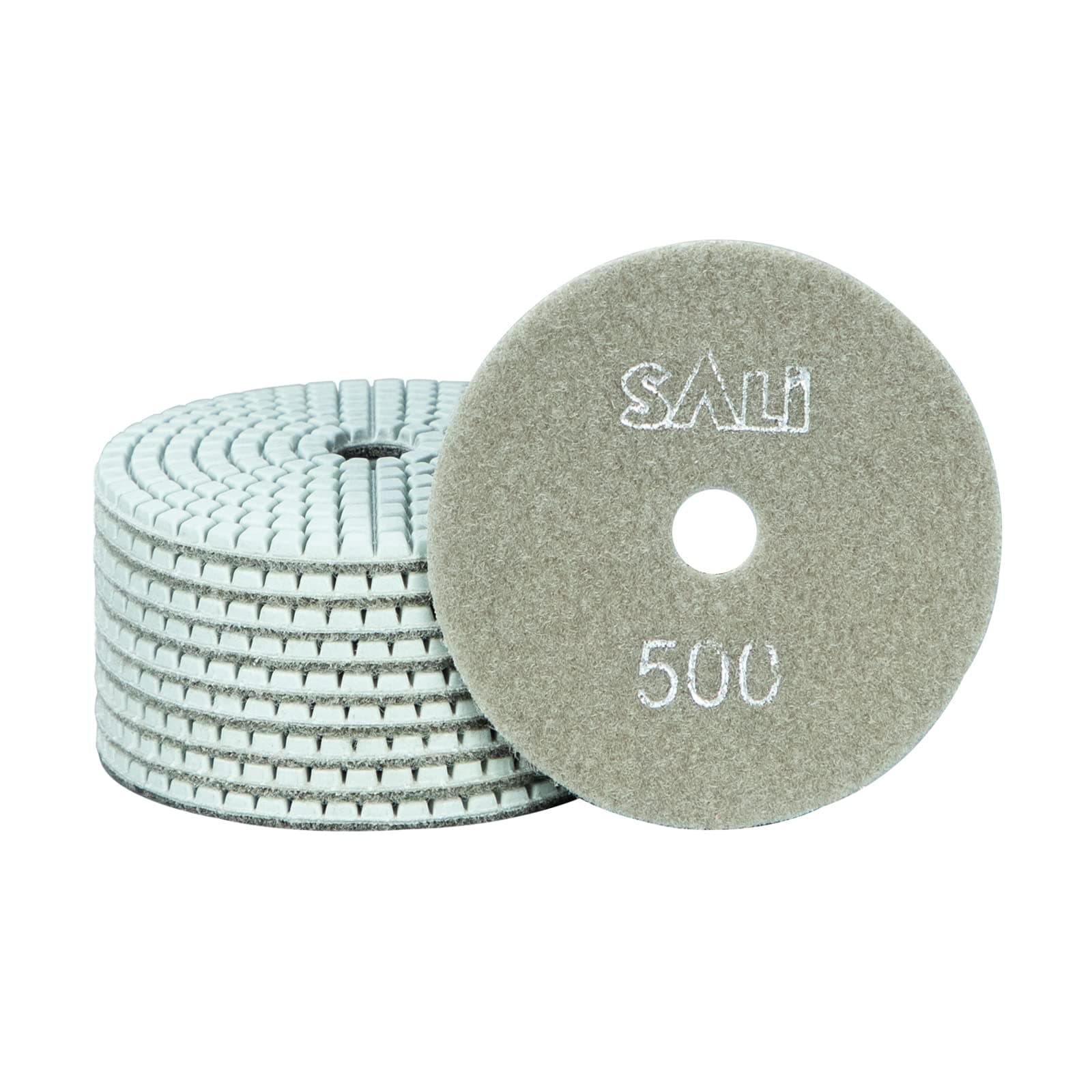 10 Pack Diamond Polishing Pads 4 Inch Wet Granite Stone Polish Pad Kit for Drill, Grinder, Polisher Polishing Pad for Concrete Marble Stone Countertop Quartz 500 Grit