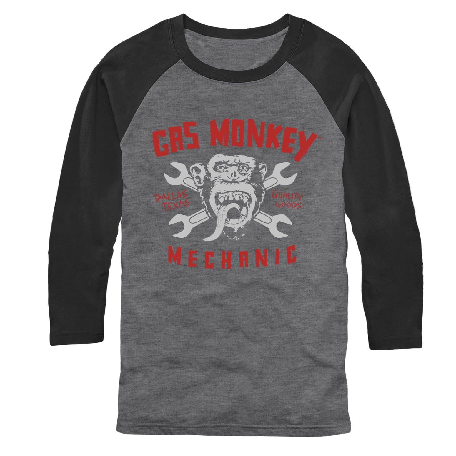 Fifth Sun Gas Monkey Men's Mechanic Arctic Gray/Black Baseball Tee