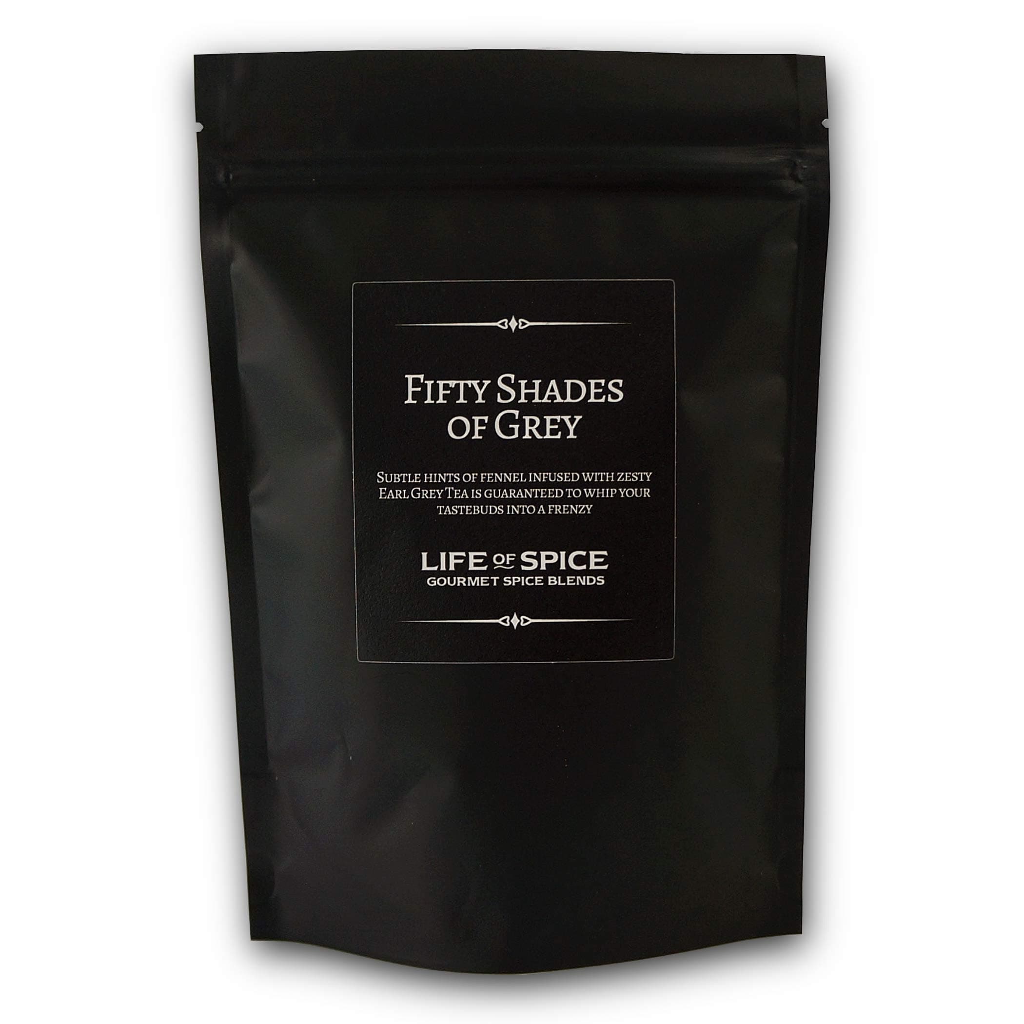 Life of Spice Fifty Shades of Grey Spice Rub | All Purpose BBQ Rub for Meat, Fish and Veg | Large Pack (130g) with Recipe Card | Rosemary Fennel and Earl Grey Tea | Zesty Barbecue Rub with Zing