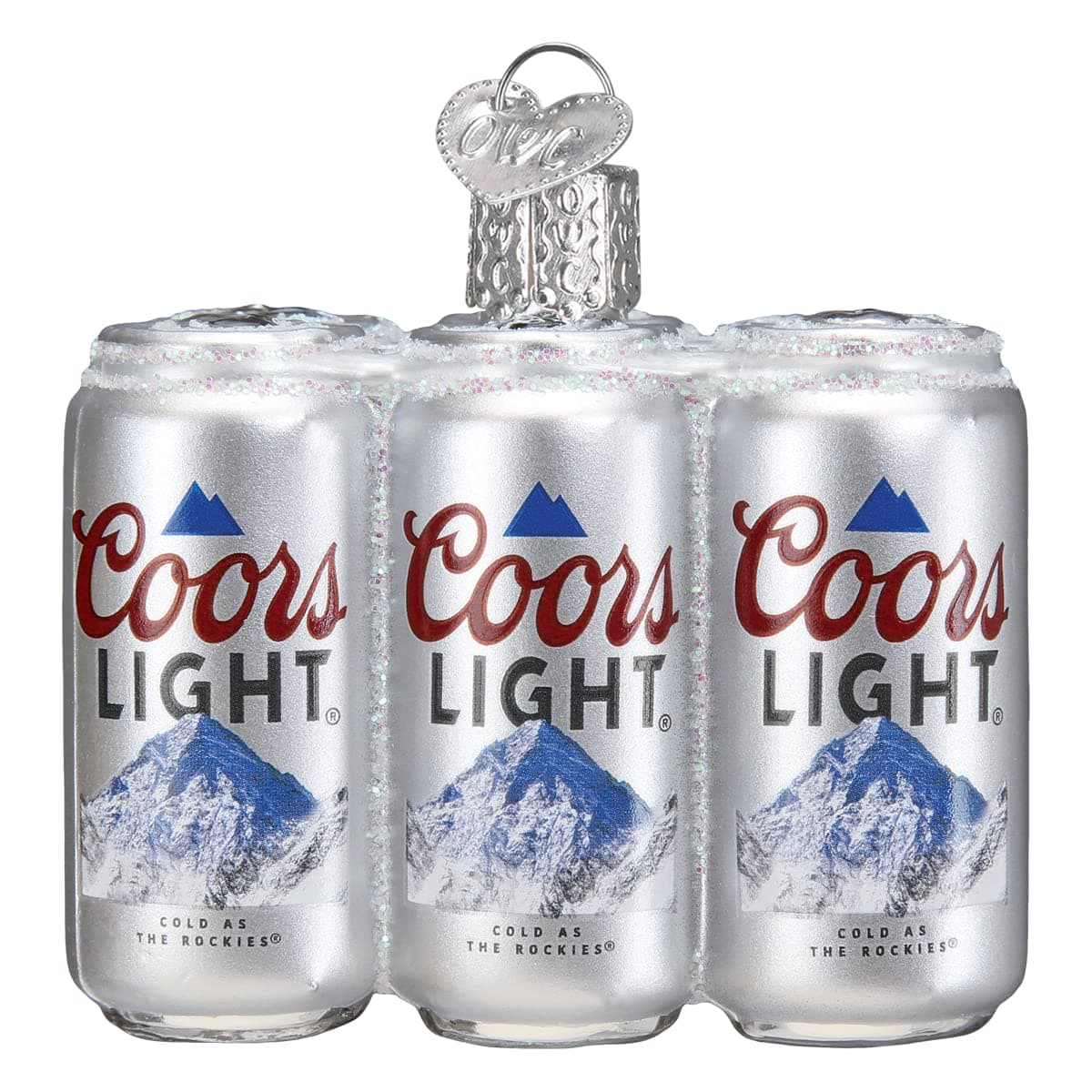 Coors Light Six Pack Glass Blown Ornament for Christmas Tree