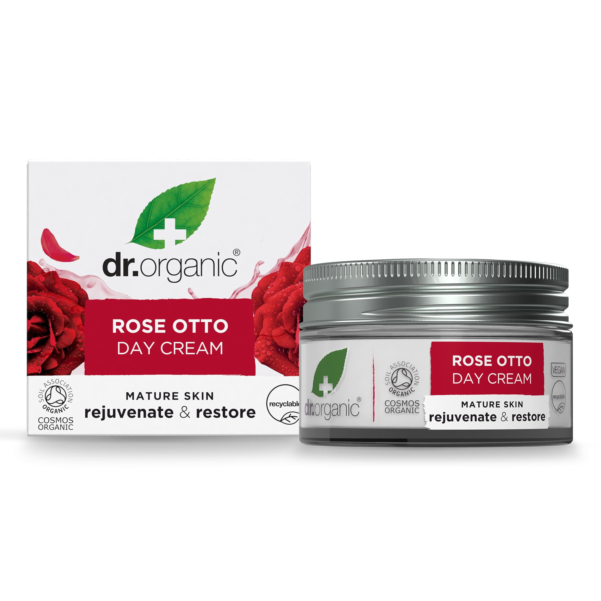 Rose Otto Day Cream | Hydrates and Rejuvenates, Supports Healthy-Aging, Natural, Certified Organic, Paraben & SLS-Free, 50 mL / 1.7 fl oz